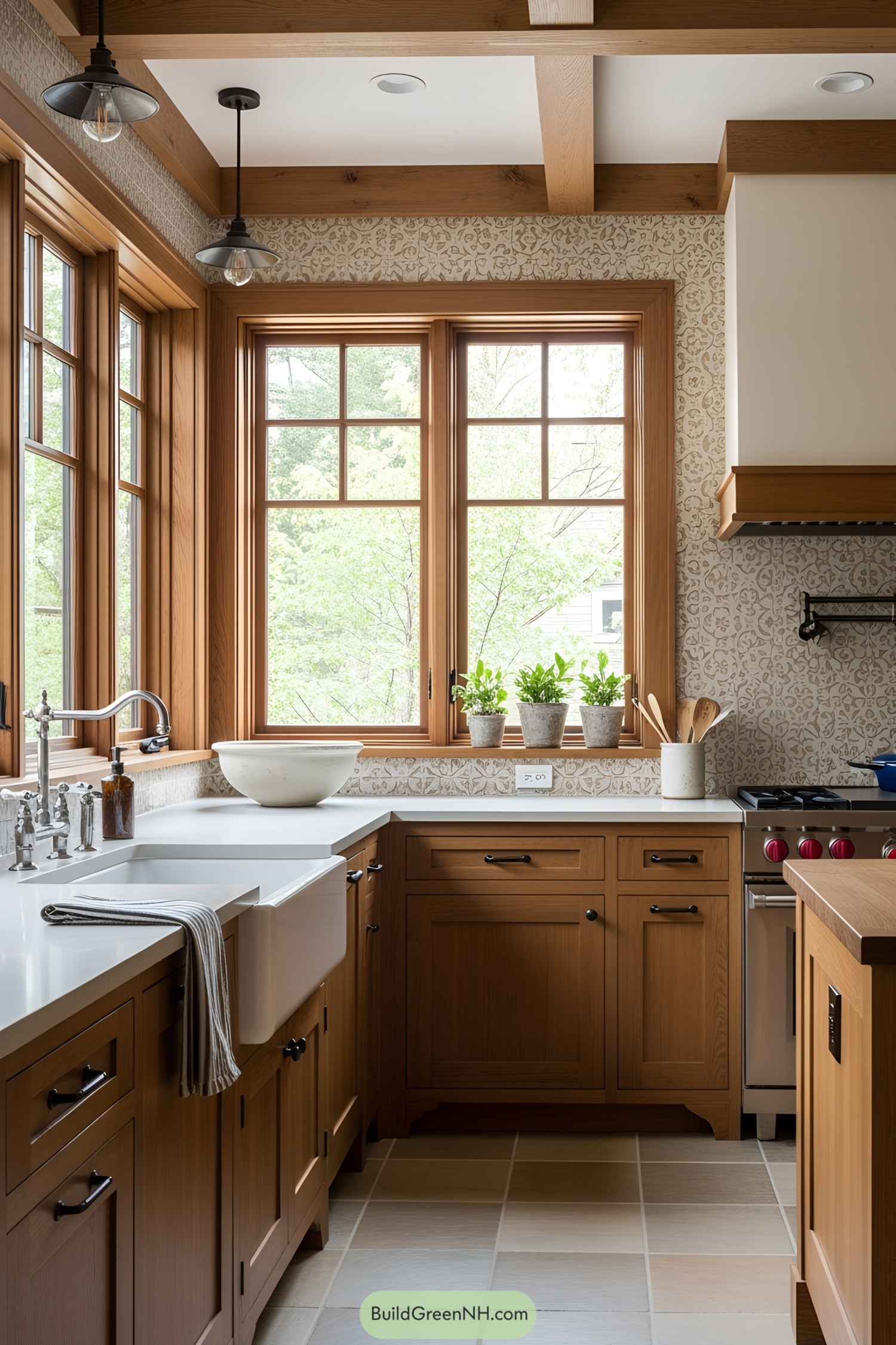 Warm and inviting craftsman kitchen with wooden accents