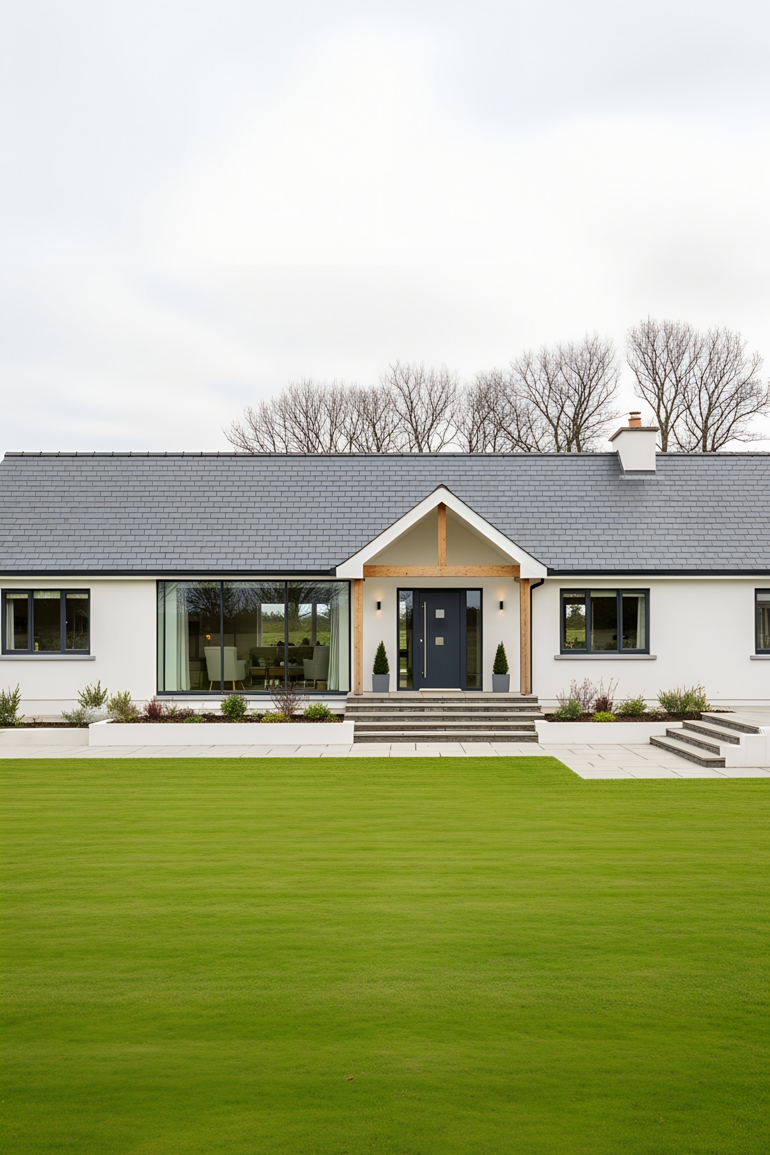 Charming Irish bungalow with slate roof and manicured lawn