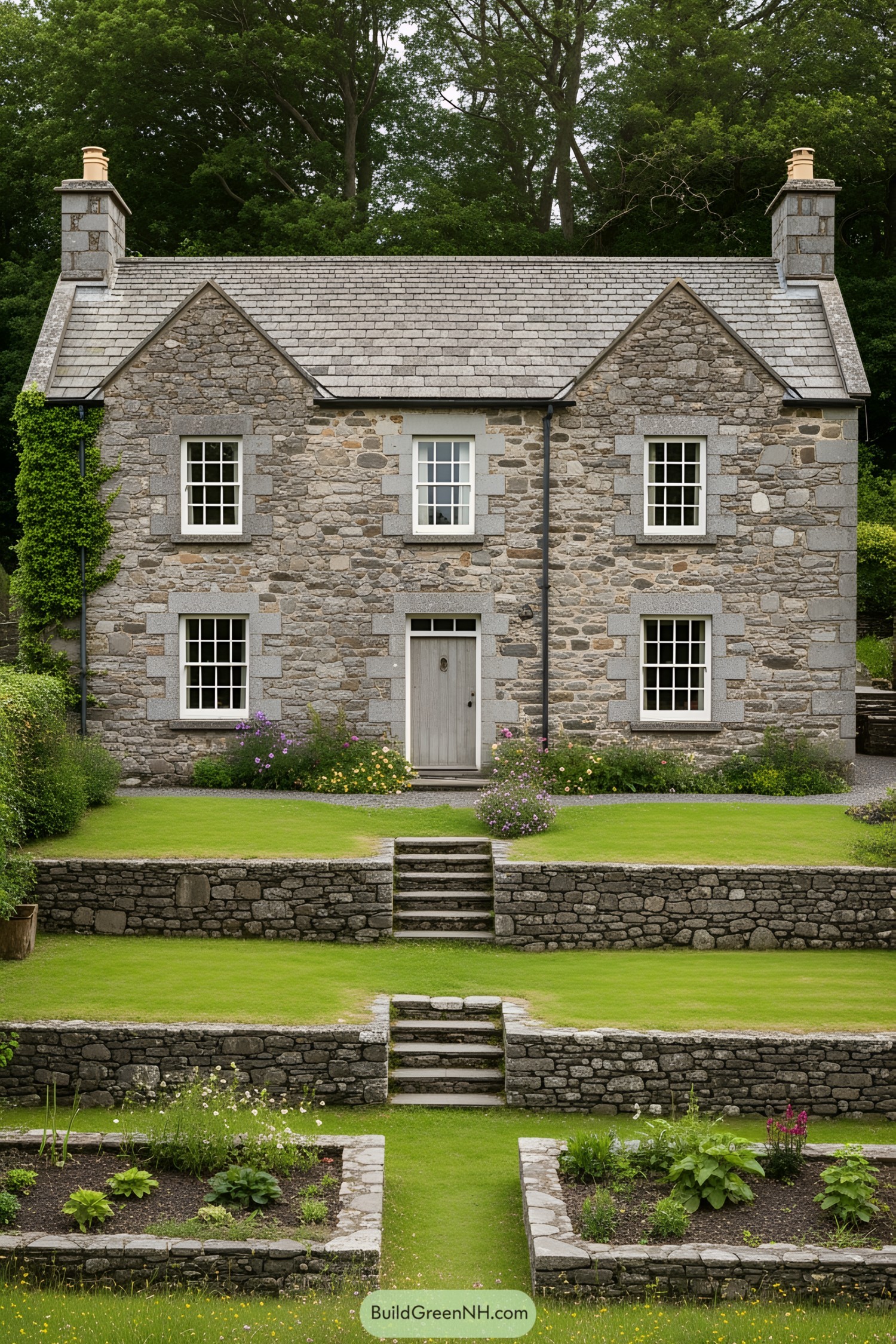 Charming stone house with manicured garden