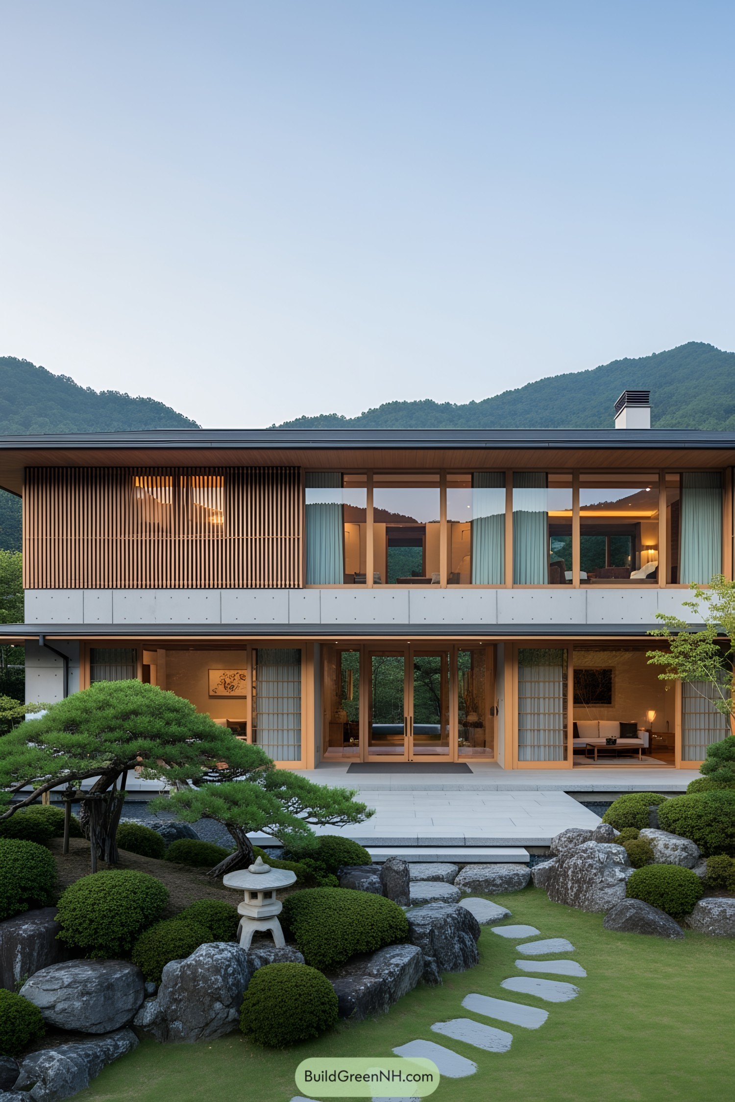 Japanese luxury residence amidst mountains
