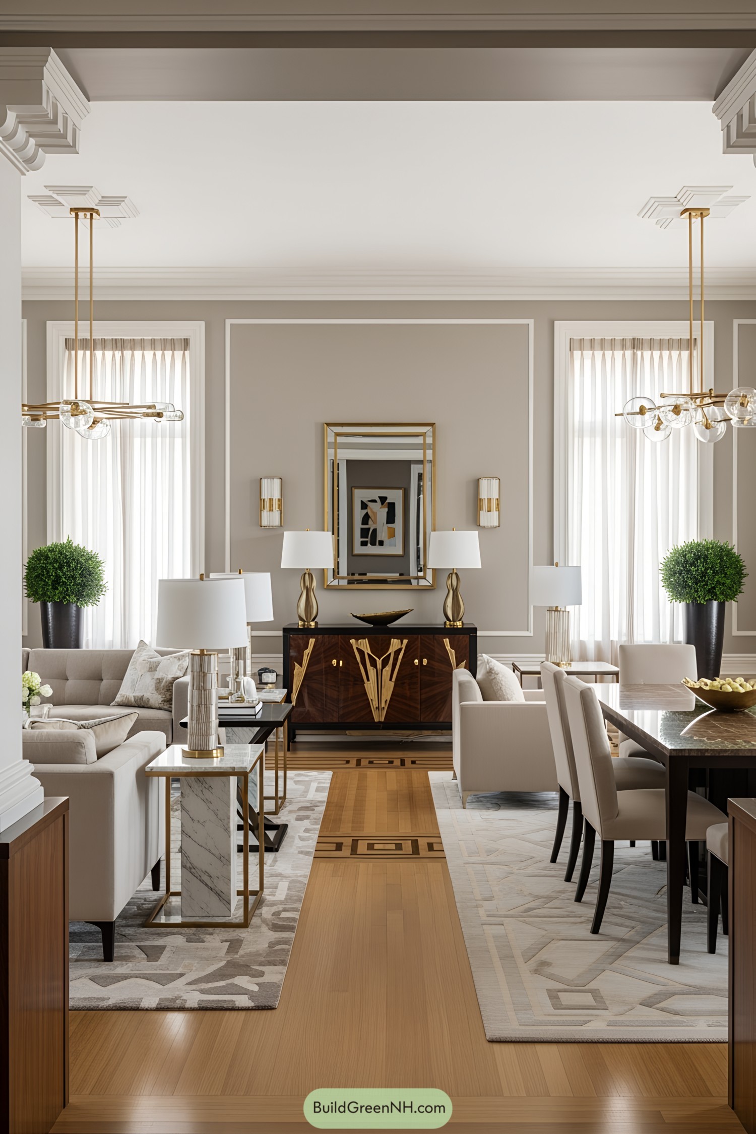 Art Deco living room with stylish furniture