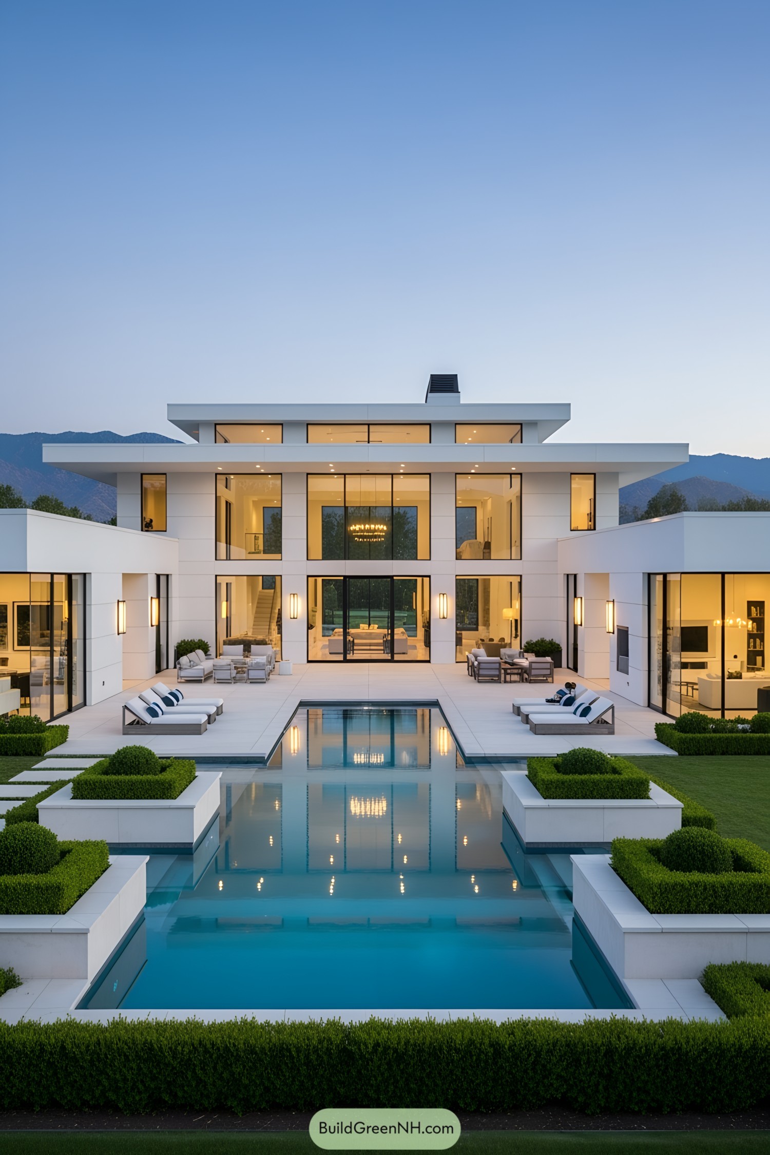 Luxury modern home with expansive pool