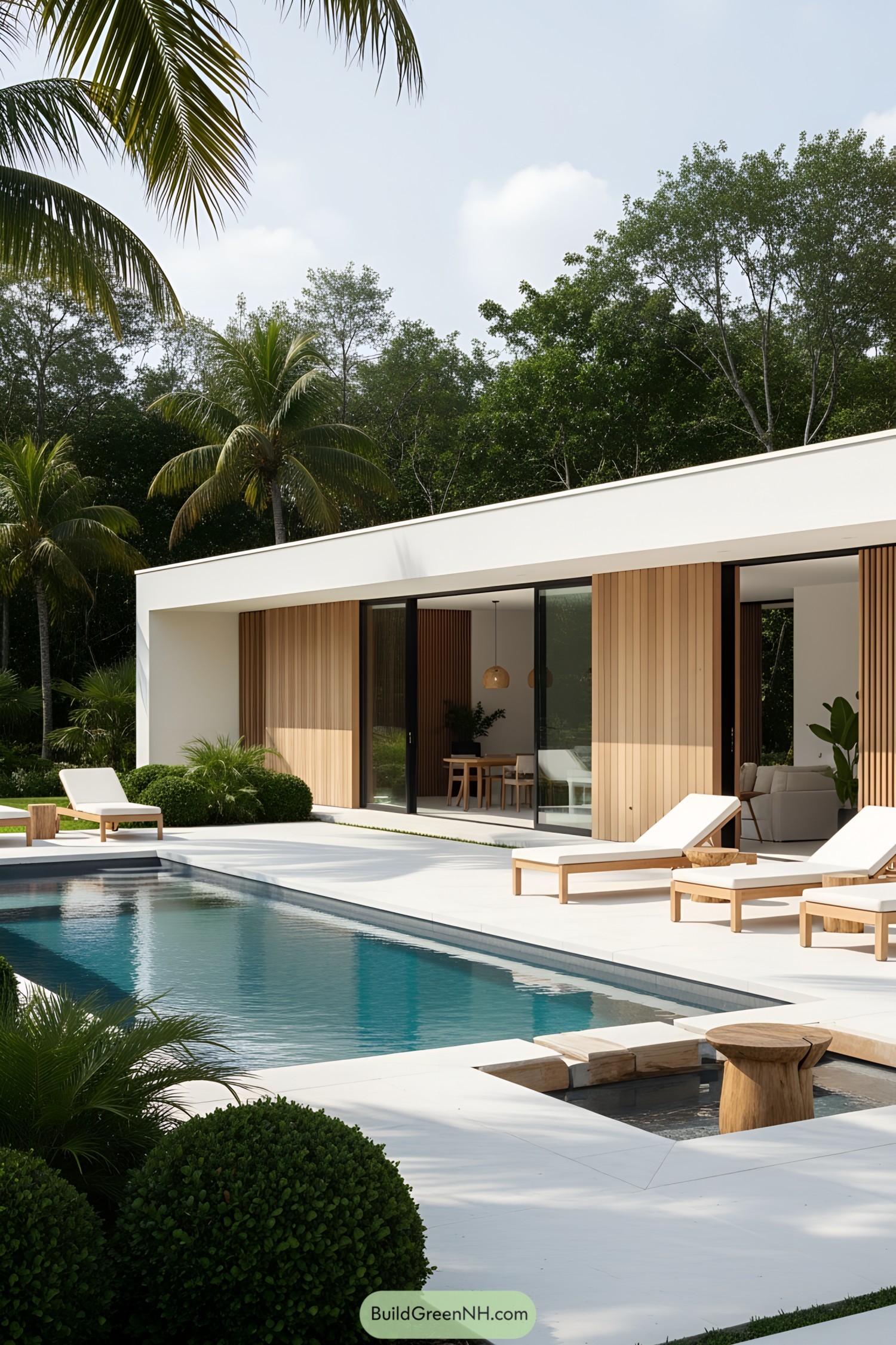 Luxurious poolside house with chic design