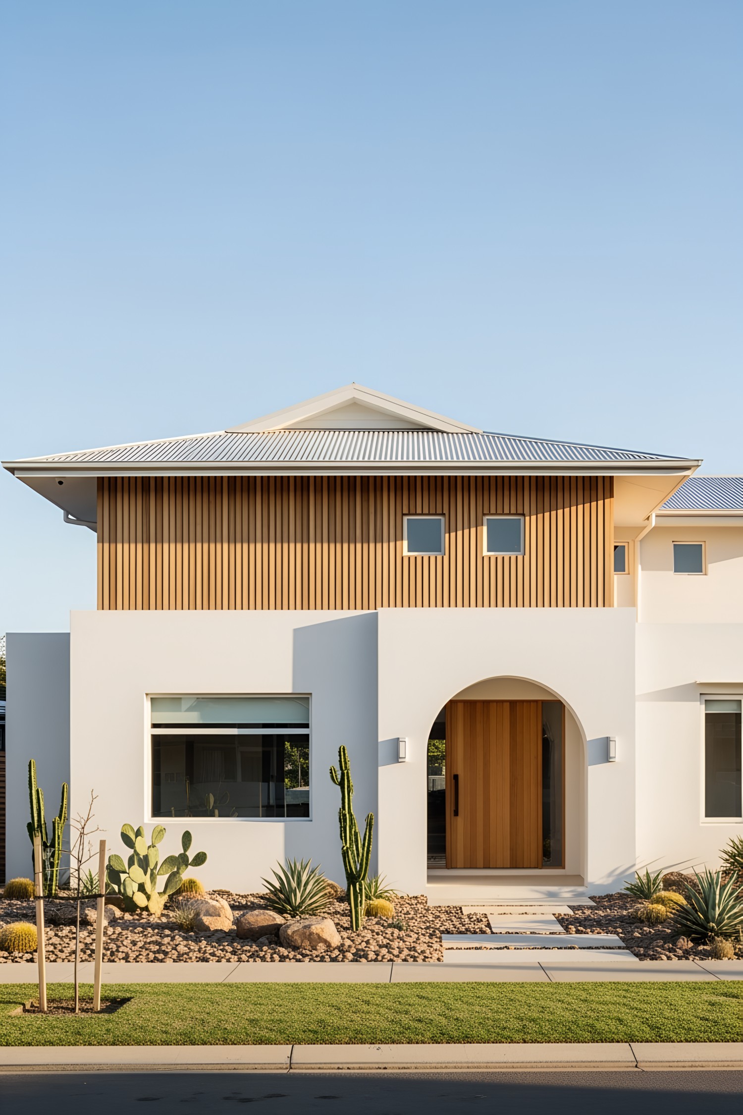 Modern coastal house with a minimalist facade