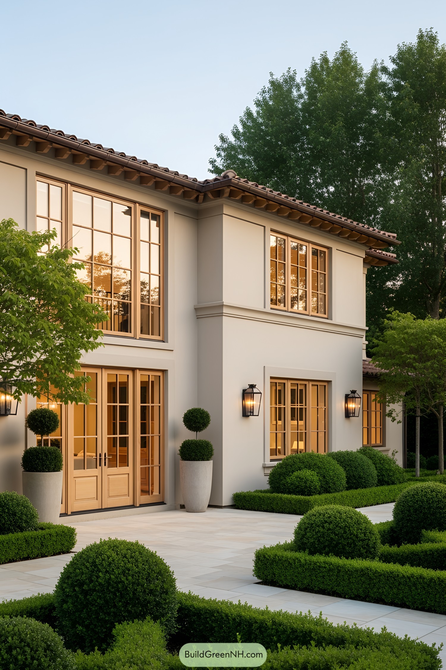 Modern Tuscan house with elegant landscaping