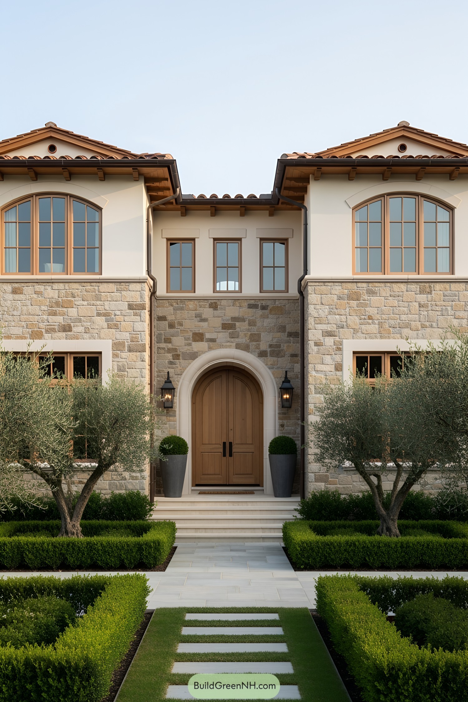 Elegant modern Tuscan house with stone facade
