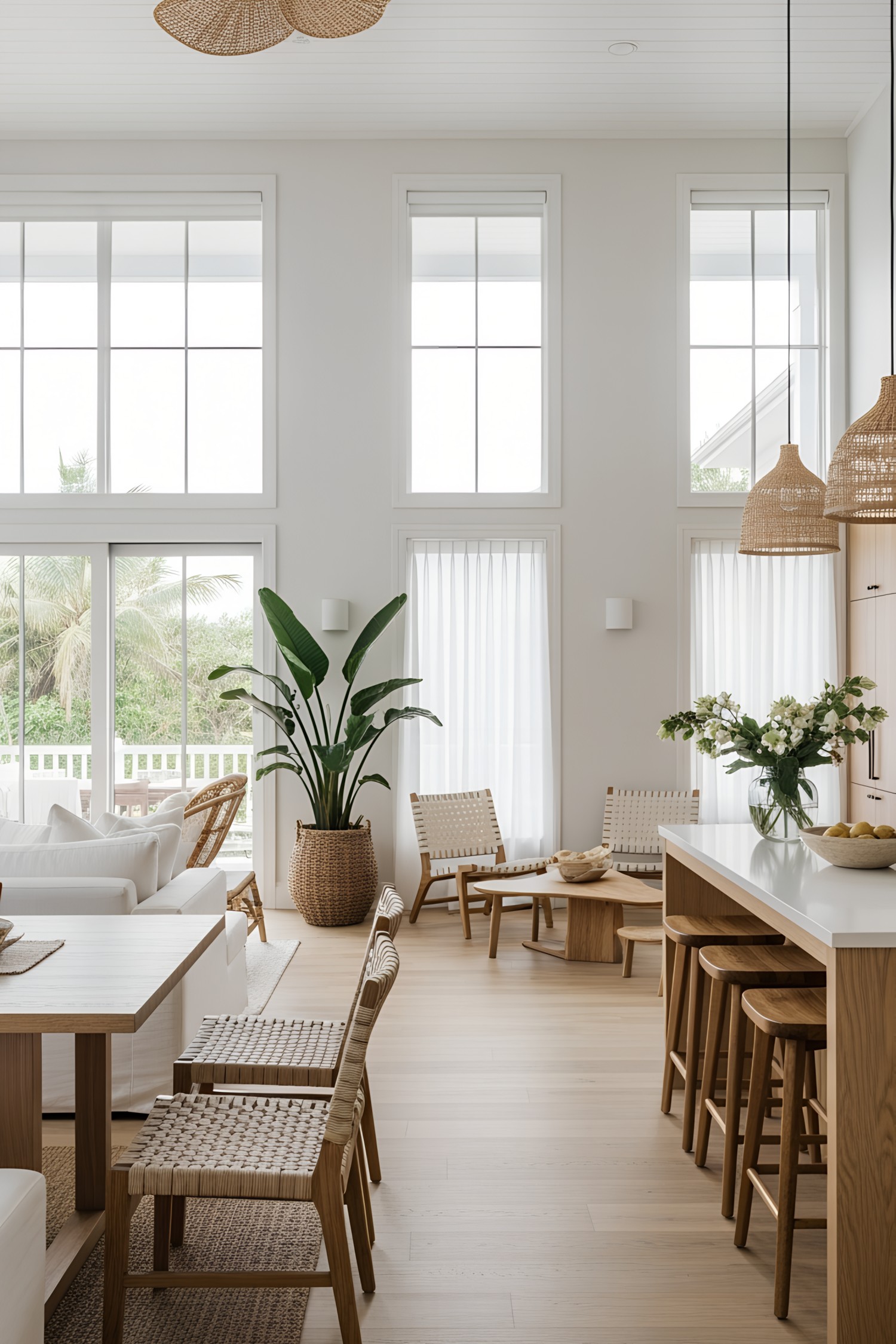 Bright, airy beach house with natural elements