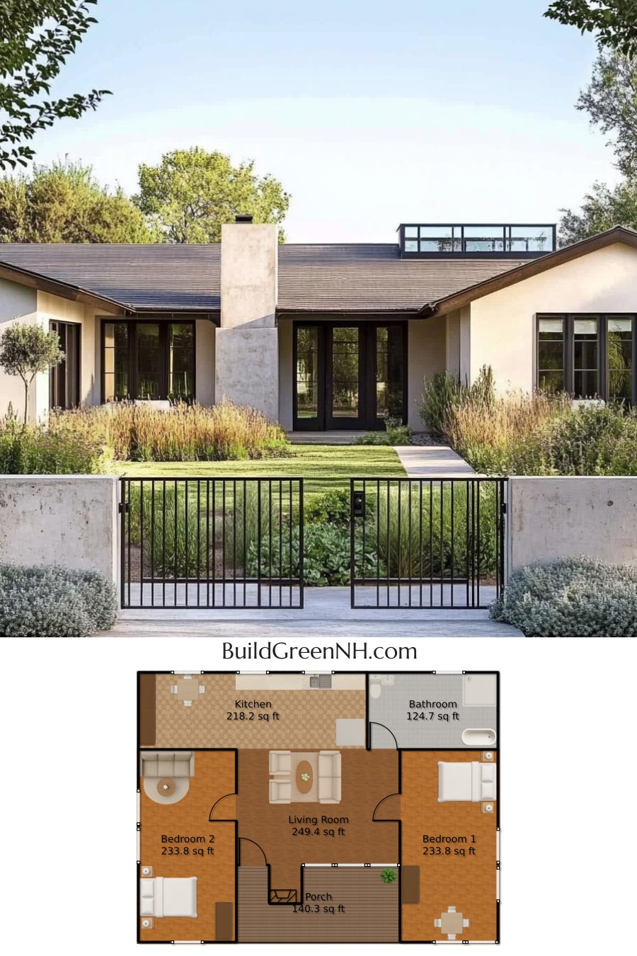 Modern Serenity in a One-Story Home: One Story House Plans