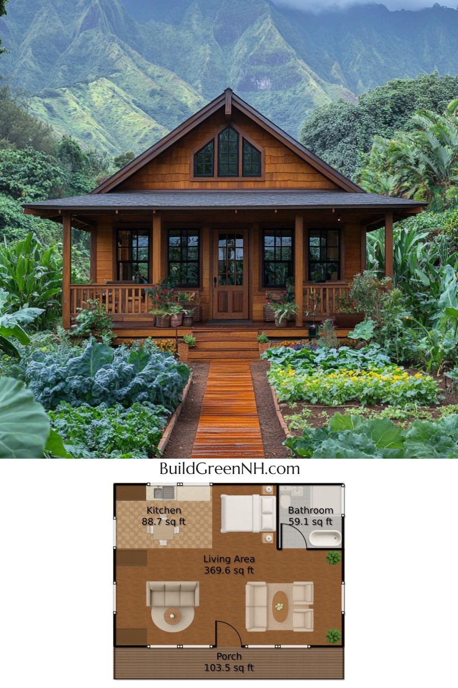 Quaint Hideaway in the Green Expanse: Small Cabin Floor Plans