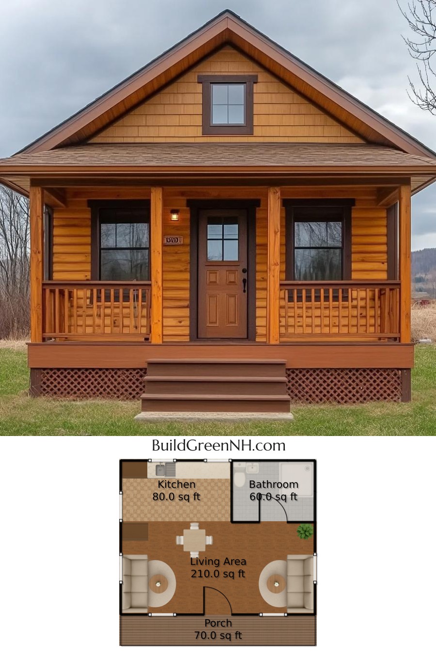 Petite Wooden Dreamhouse: Small Cabin Floor Plans