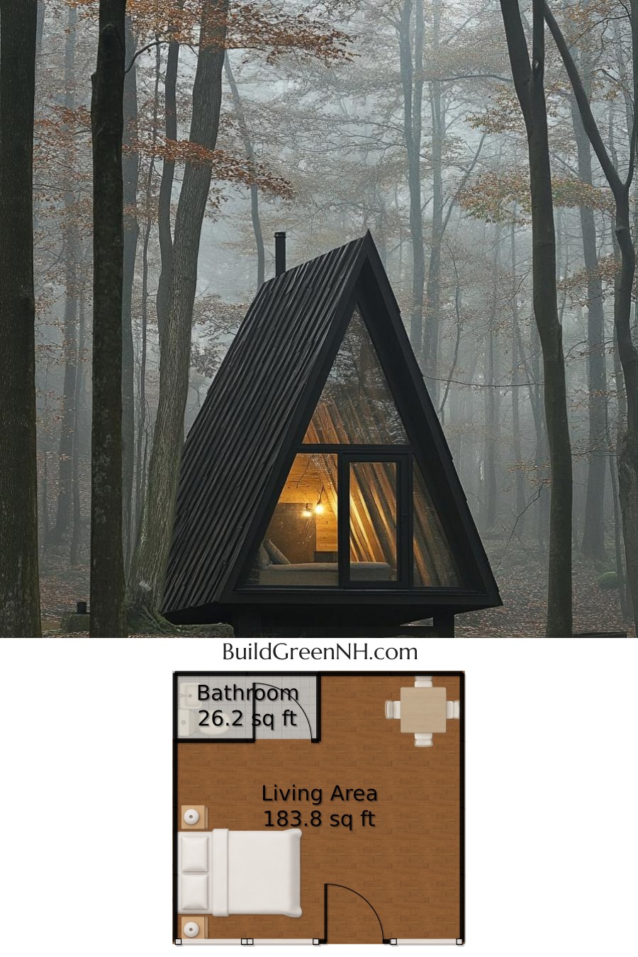 Pointy-Top Refuge for Fabulous Forest Dwellers: Small Cabin Floor Plans