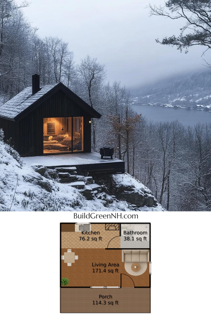 Snow-Kissed Alpine Oasis: Small Cabin Floor Plans
