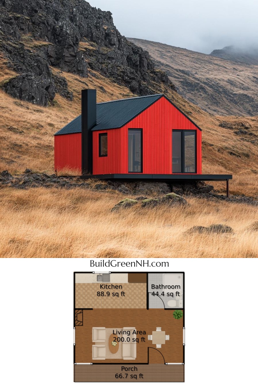 Crimson Haven on the Rocky Steppes: Small Cabin Floor Plans