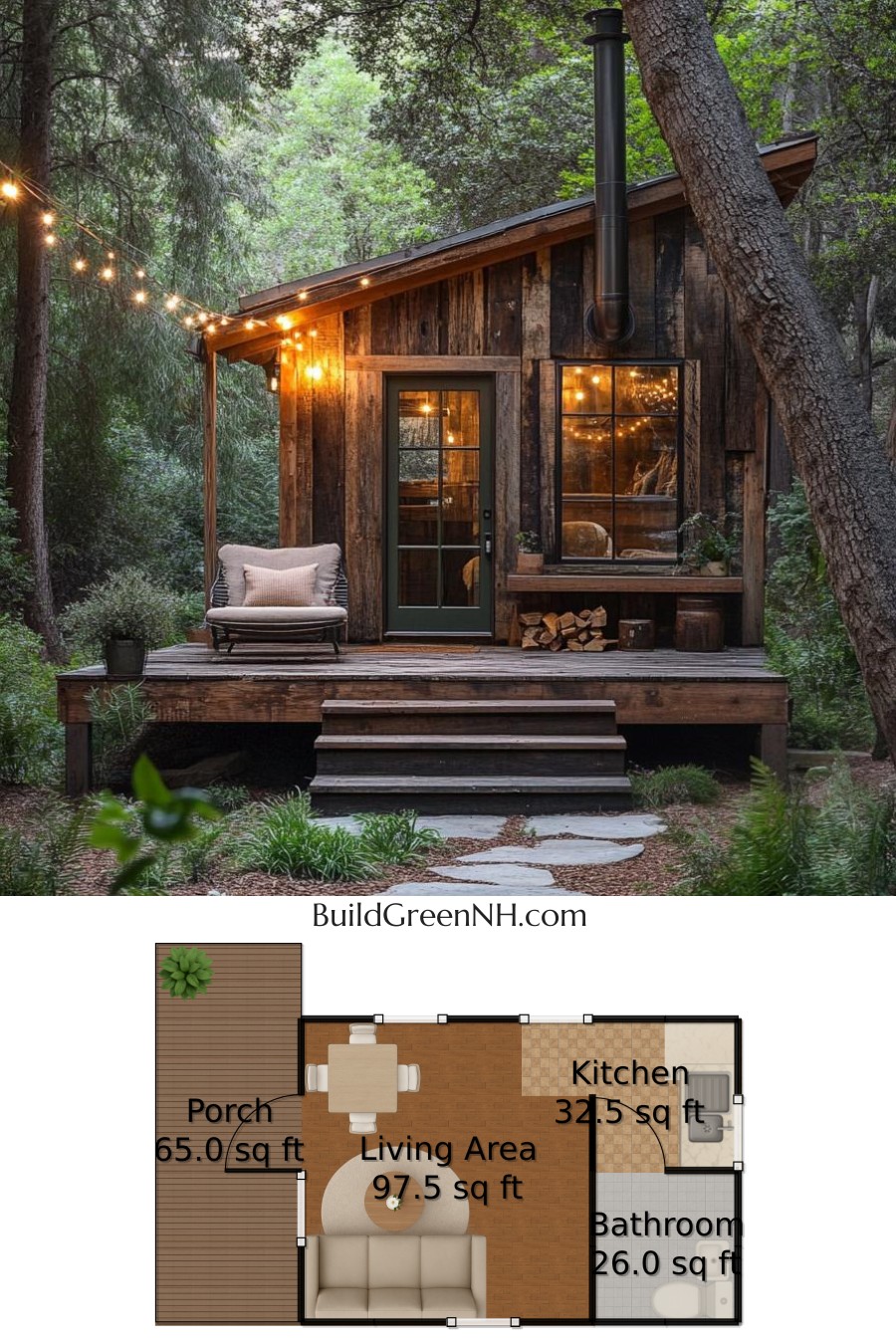 Hidden Bungalow of Cosy Dreams: Small Cabin Floor Plans