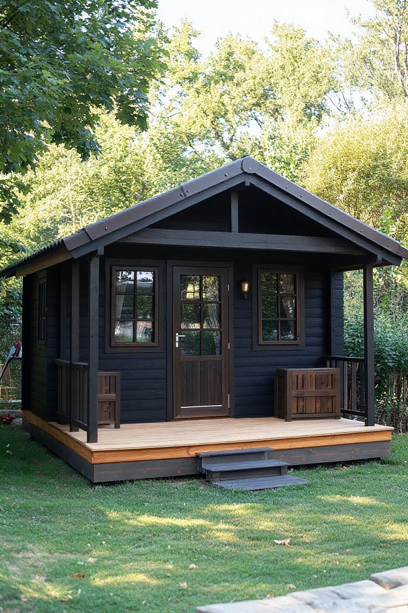 change house color to black charred oak siding