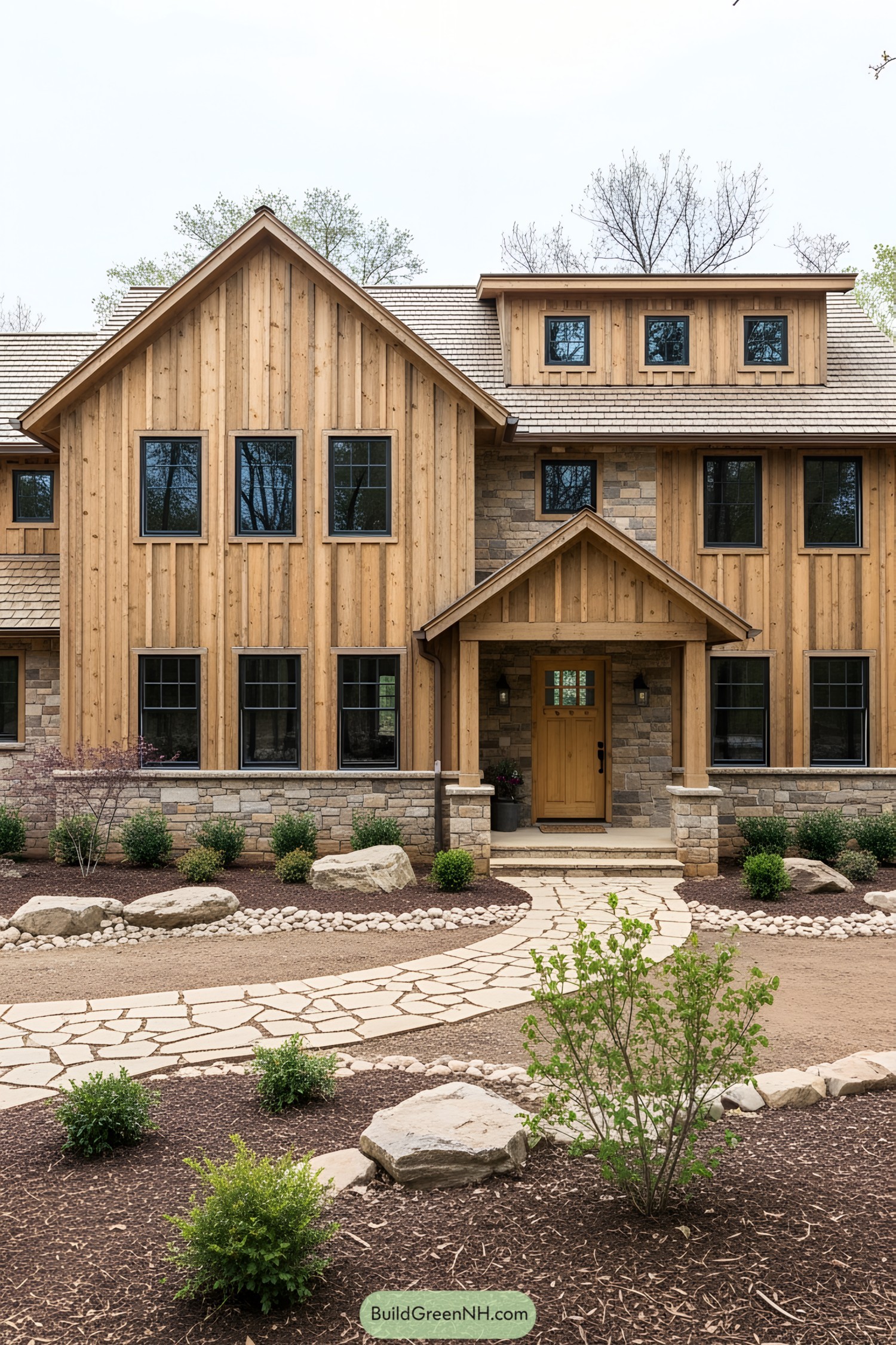Rustic ranch house surrounded by nature