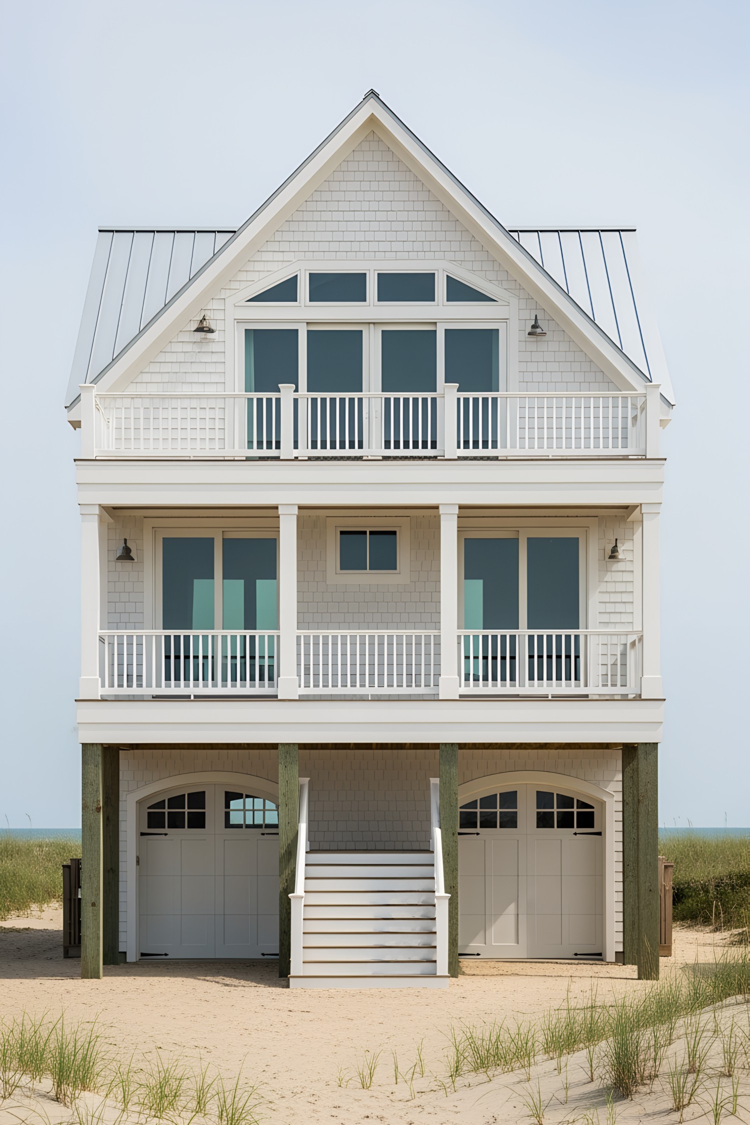Stylish coastal house with two balconies