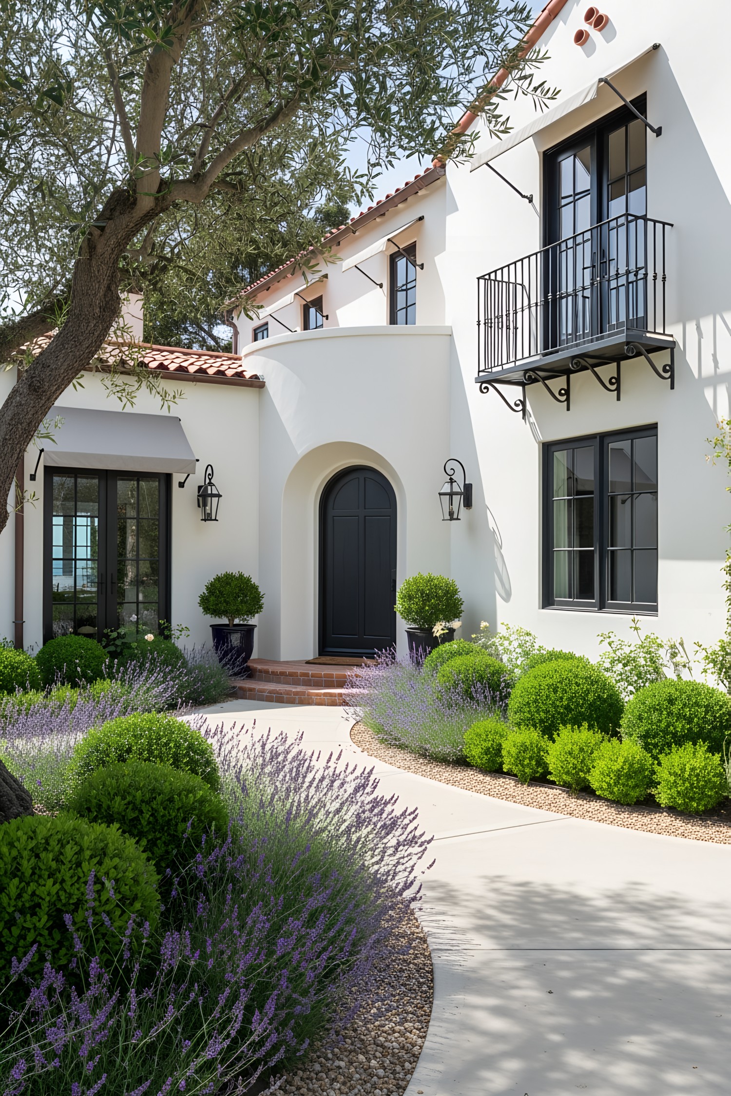 Charming coastal house with lavender and greenery