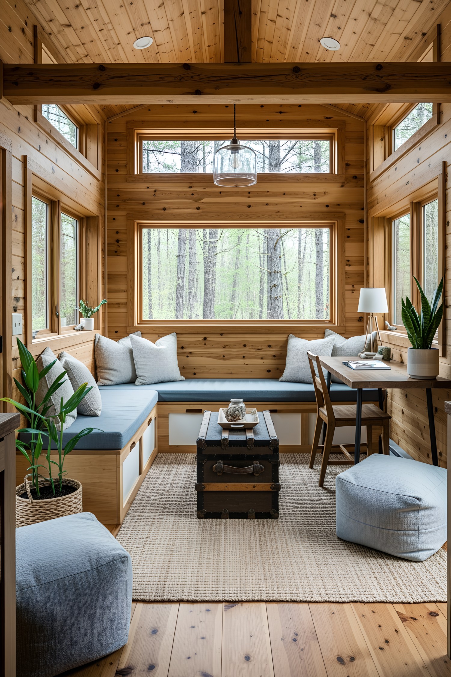 Rustic cottage nook with wooden interiors