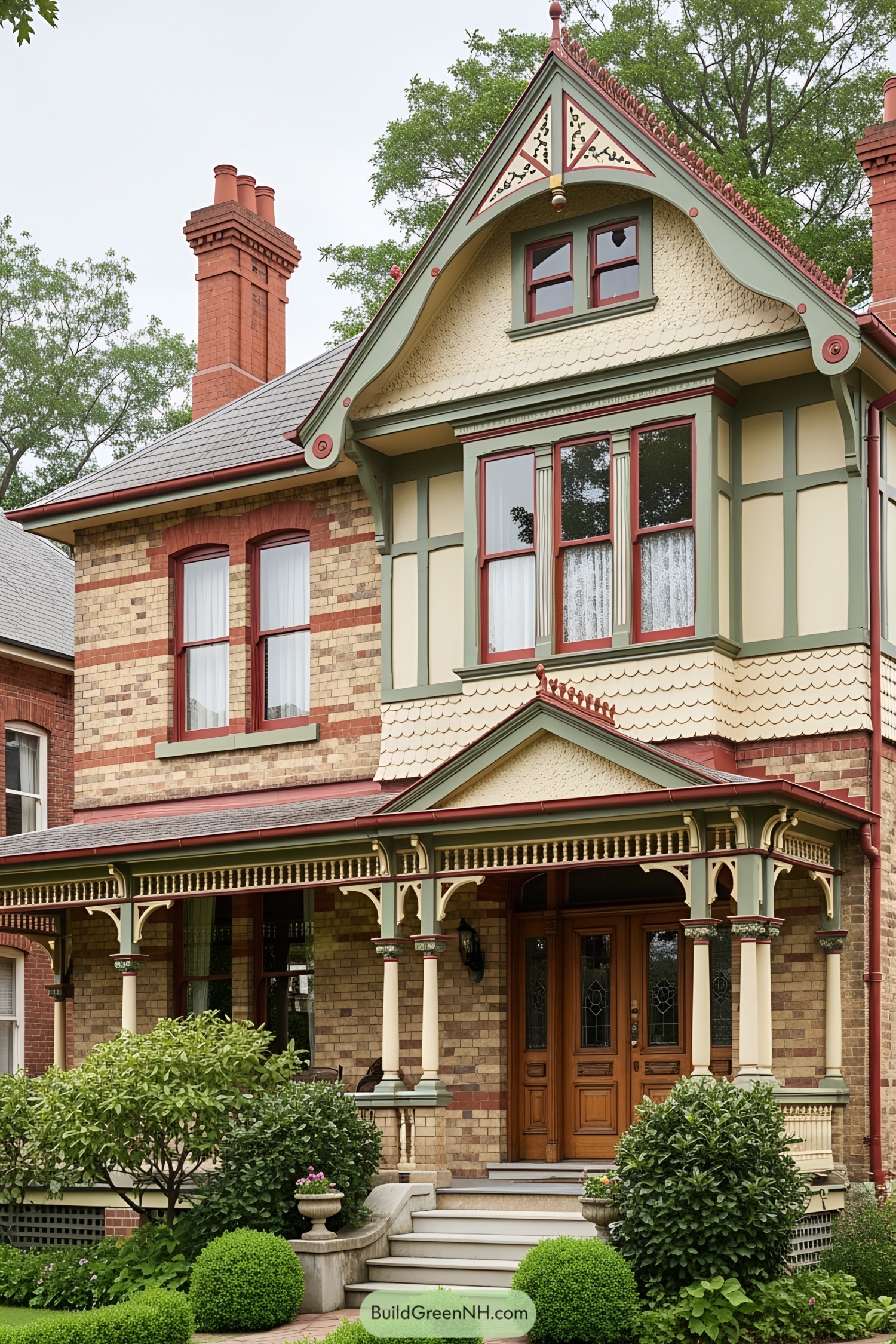 Ornate Victorian house with gables and brickwork