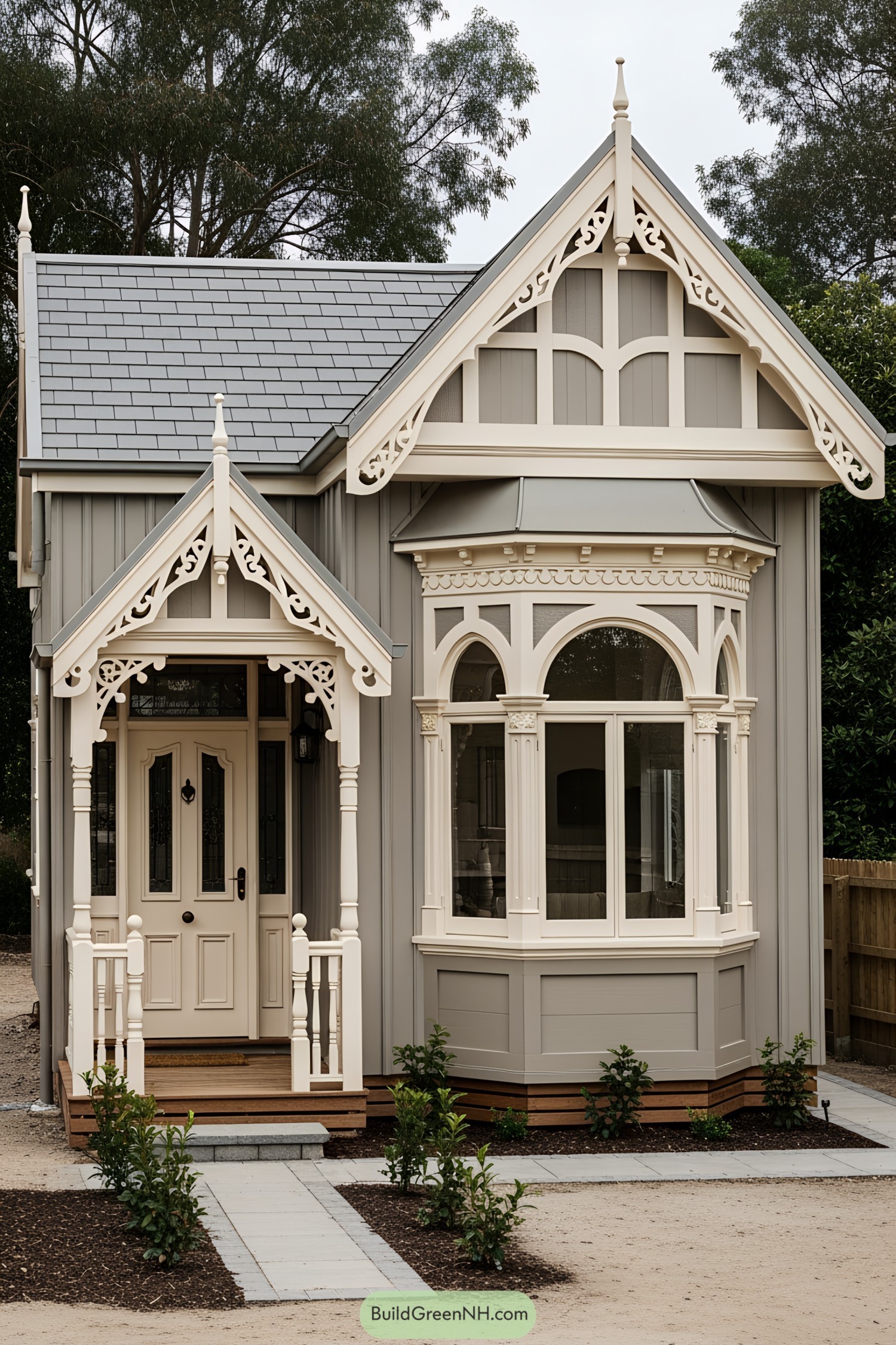 Charming Victorian tiny house with ornate details