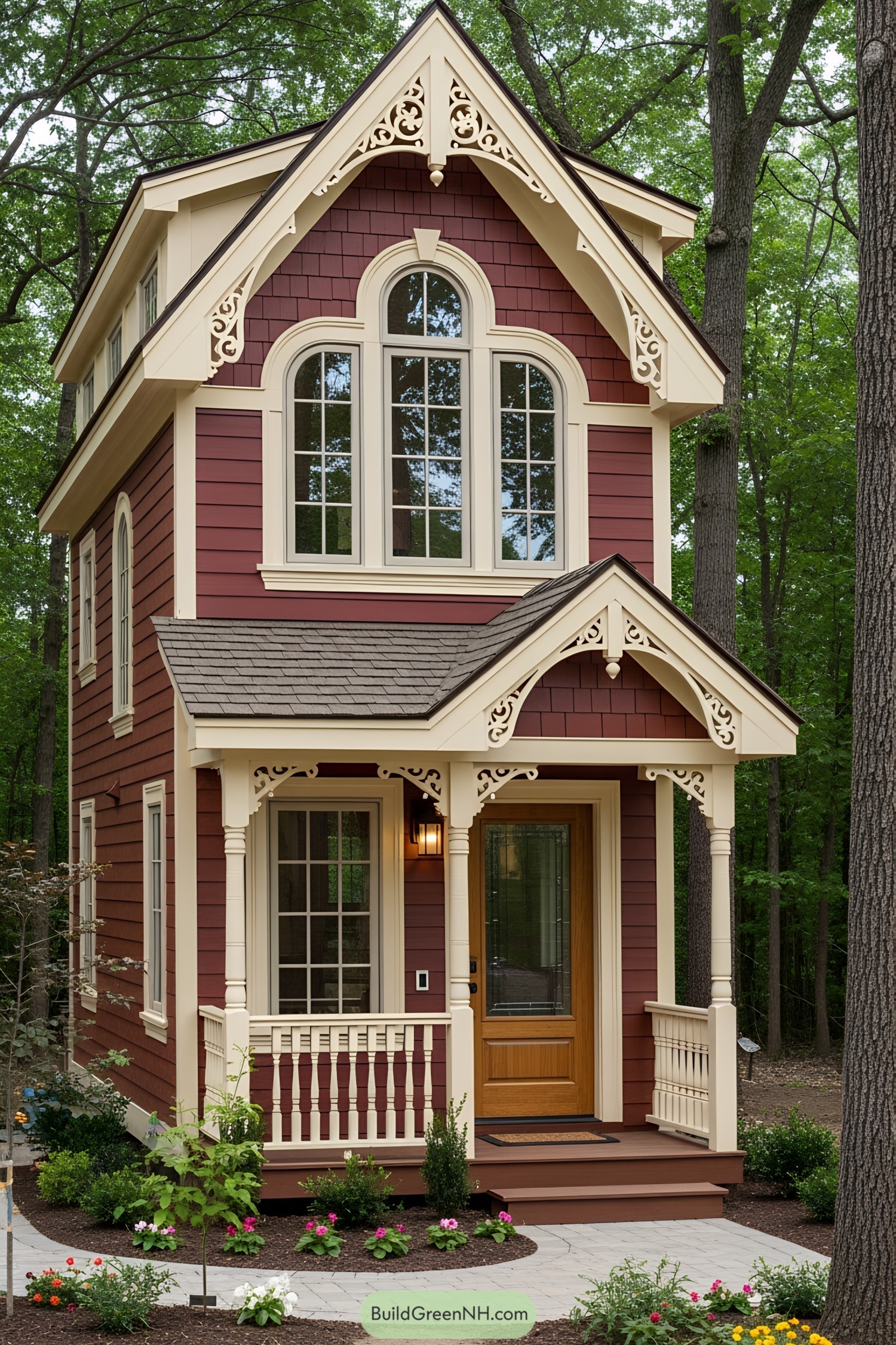 Quaint Victorian tiny house with ornate details