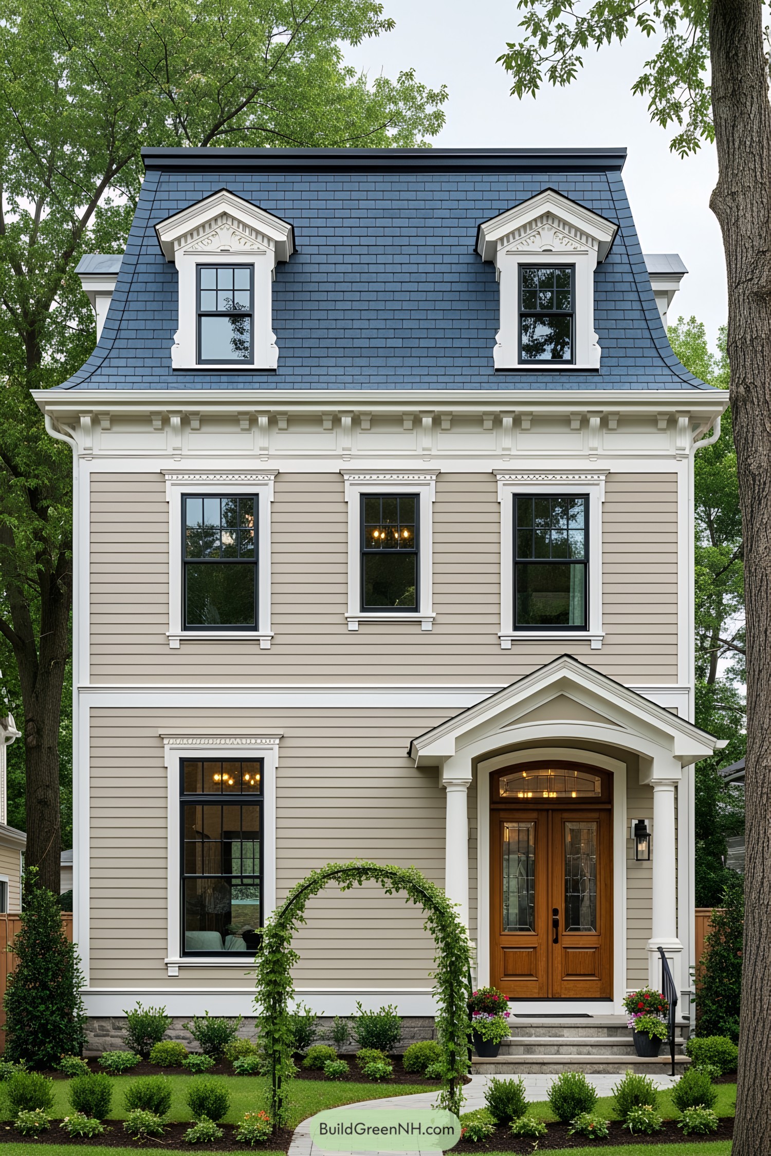 Tiny Victorian-style home with ornate features and shingled roof