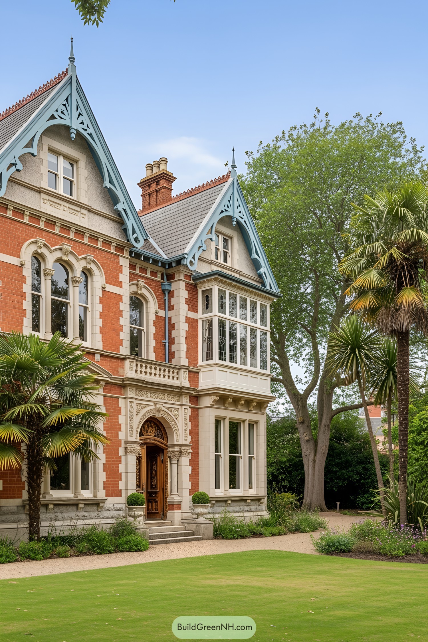 Victorian villa with intricate brickwork and ornate trim