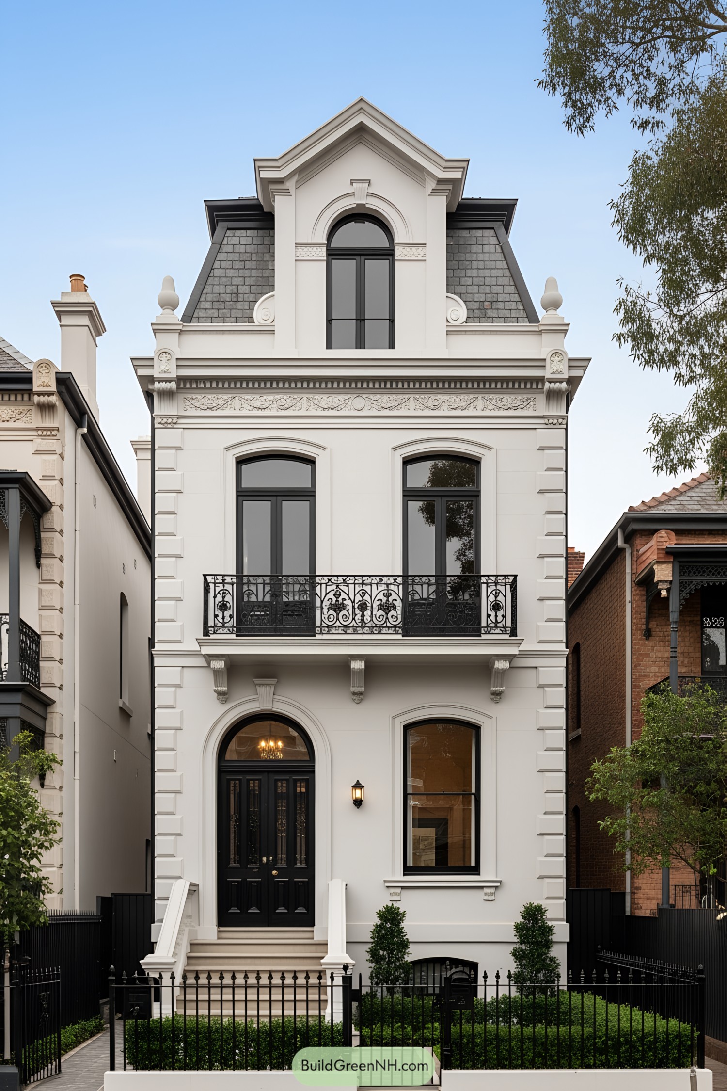 Charming Victorian villa with intricate ironwork and tall windows