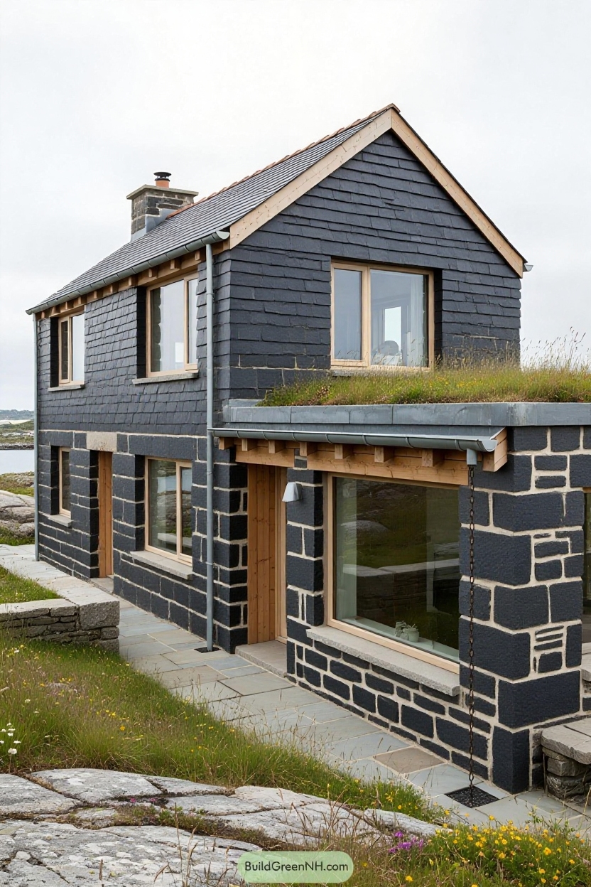 change house siding to slate panels