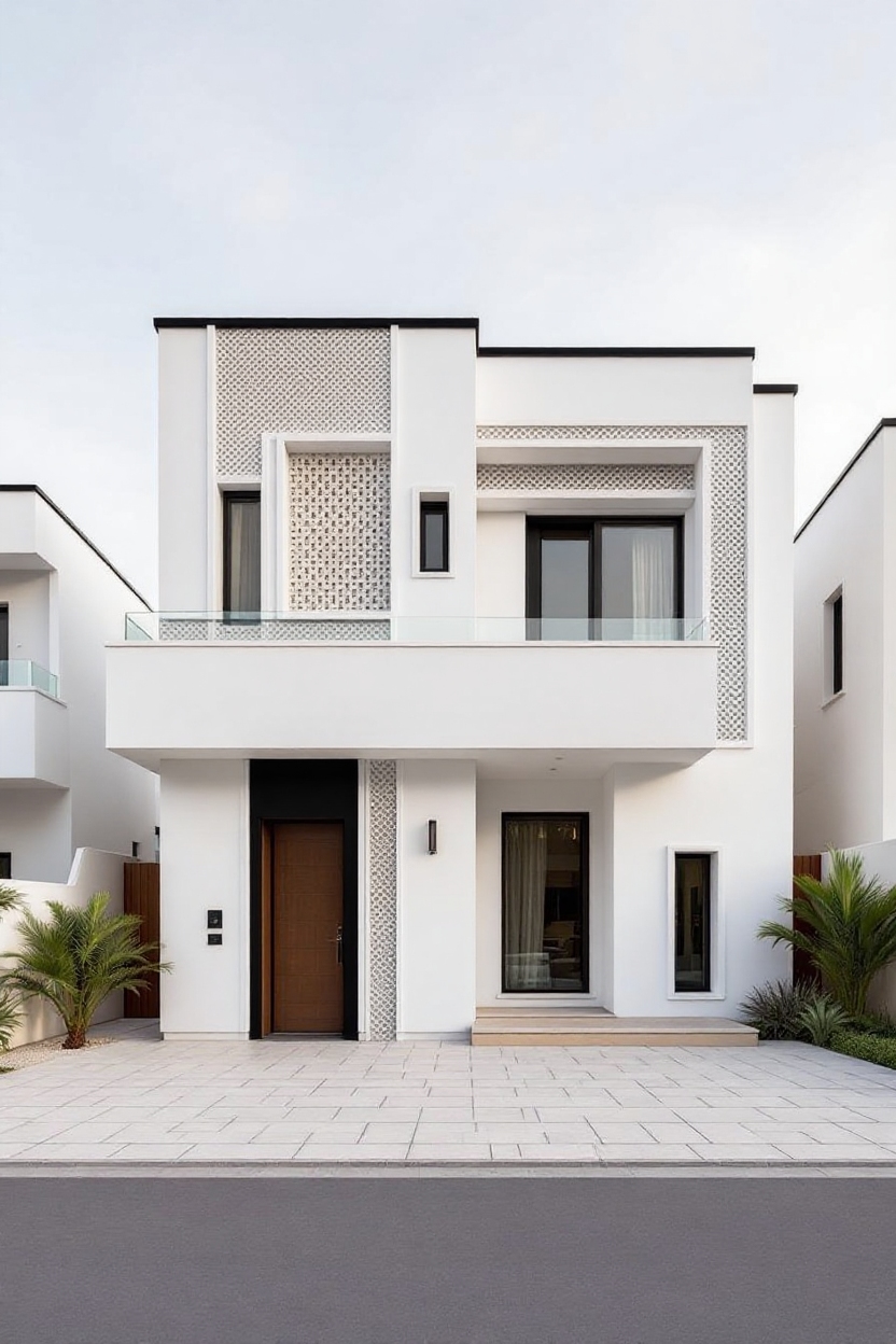 change house color to white with black trim
