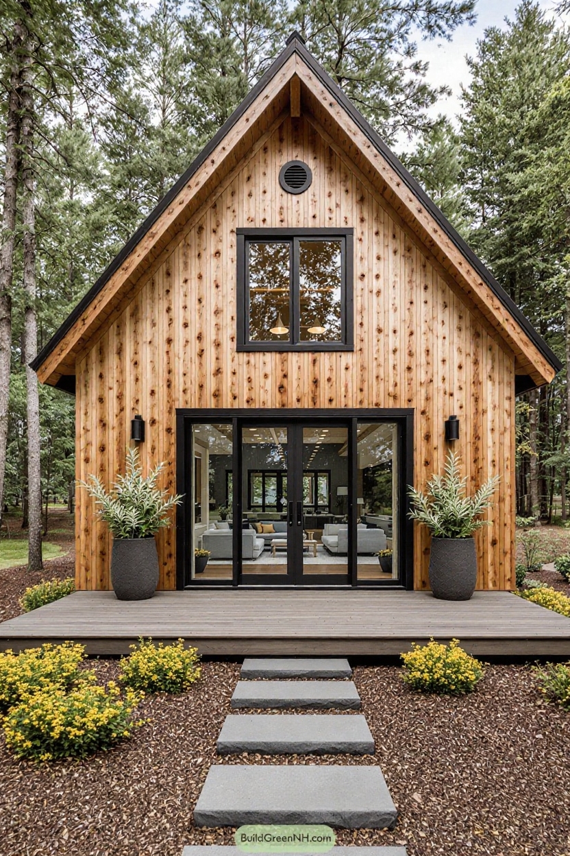 change house color to stained pine wood