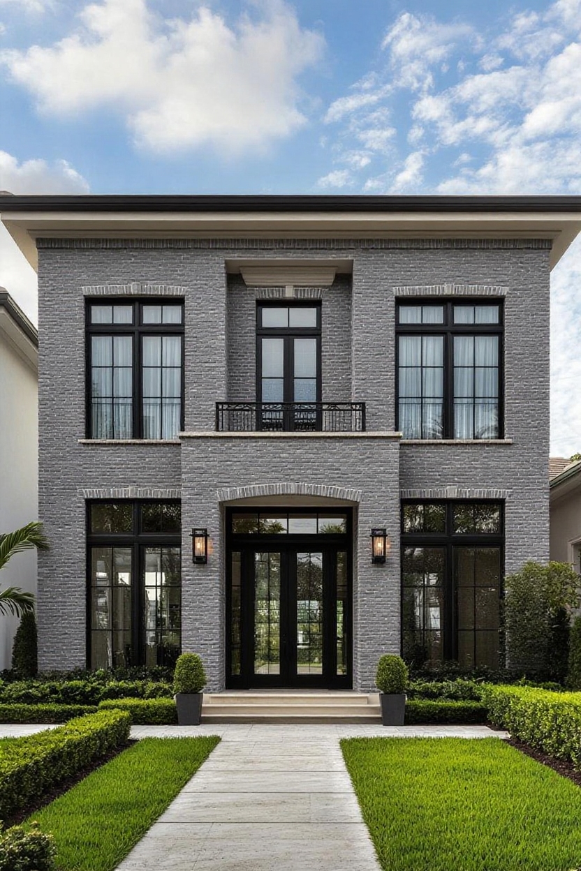 change house siding to grey brick
