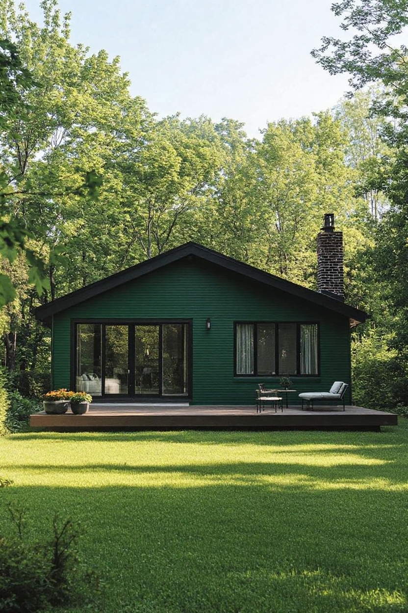 change house siding to forest green shiplap