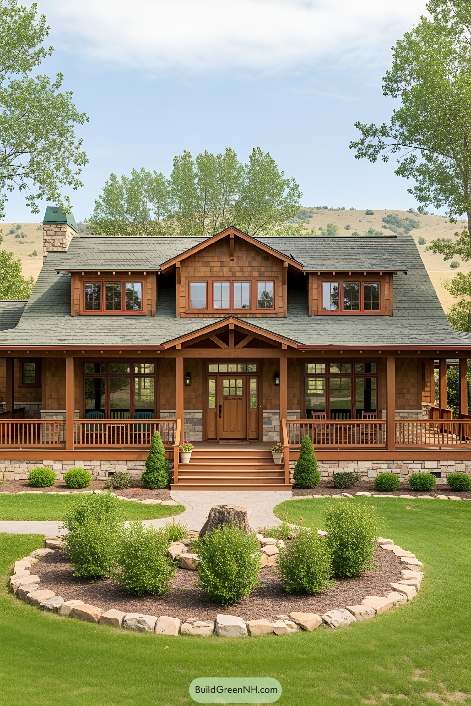 Charming rustic home surrounded by lush greenery