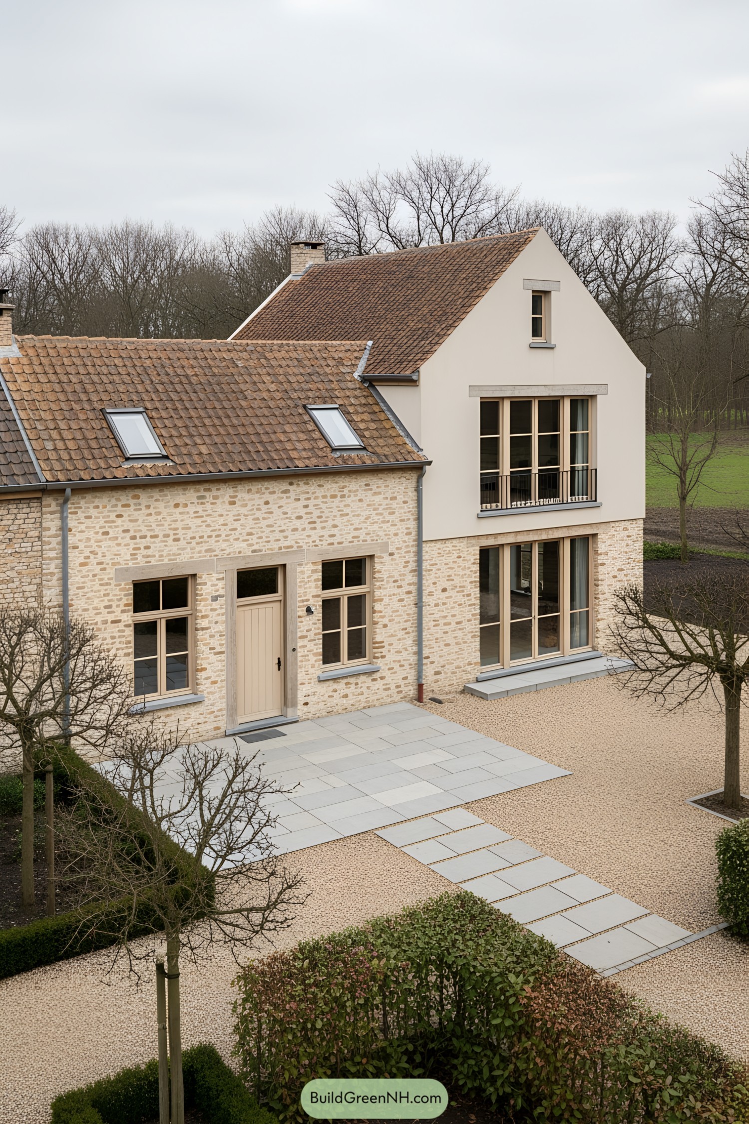 Classic Belgian farmhouse with stone facade
