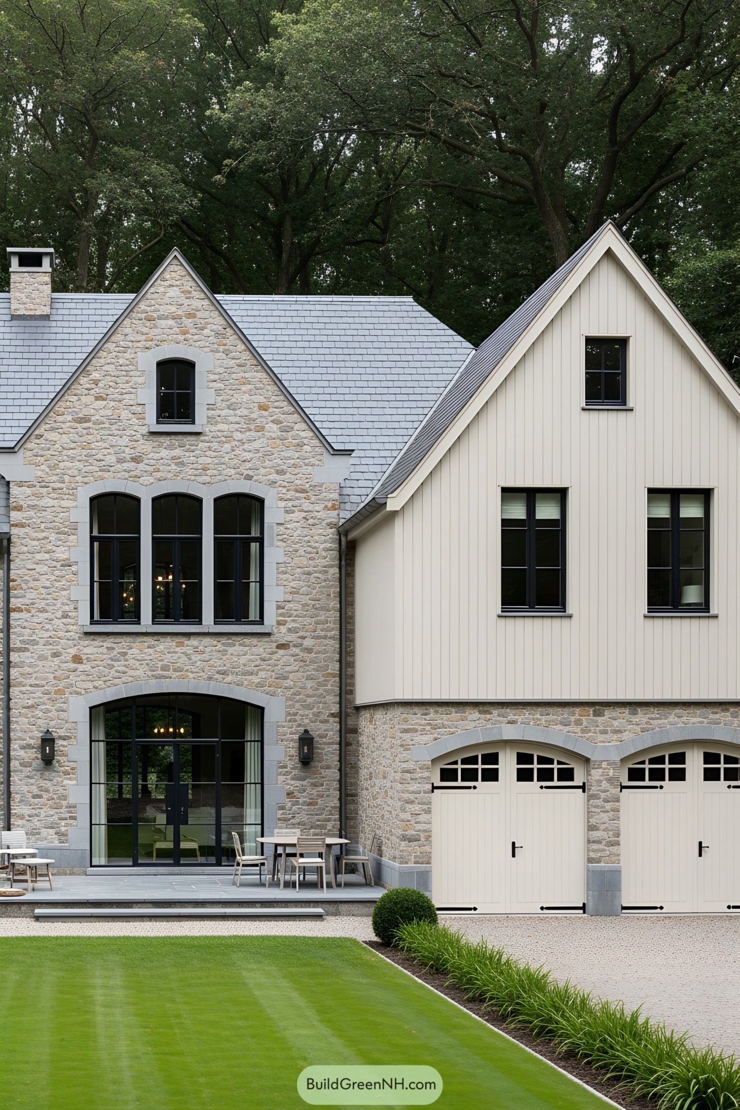 Elegant Belgian farmhouse with stone and timber facade