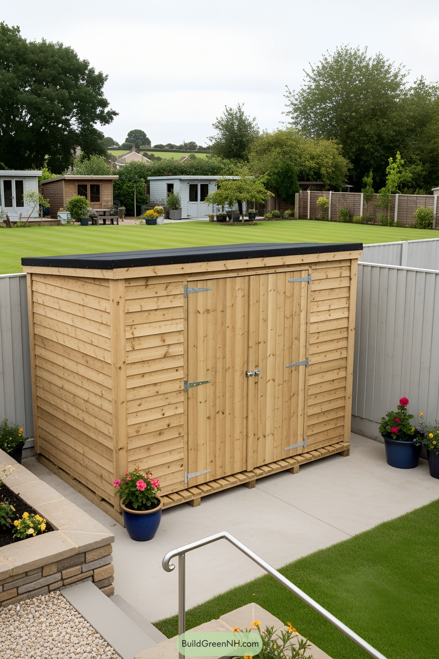 Wooden bin shed with modern design