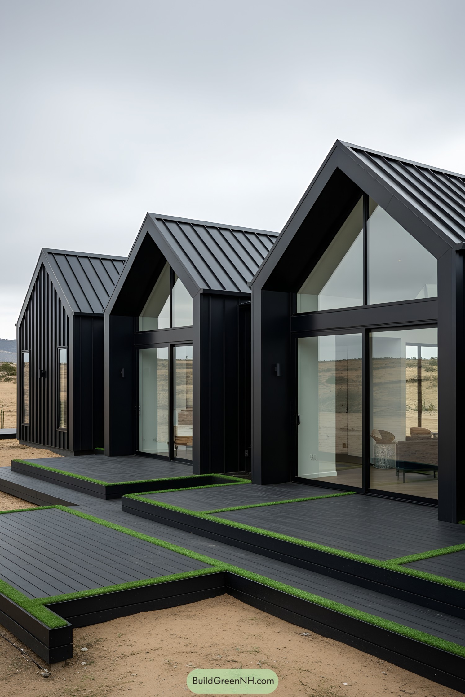 Modern black ranch house with sleek design