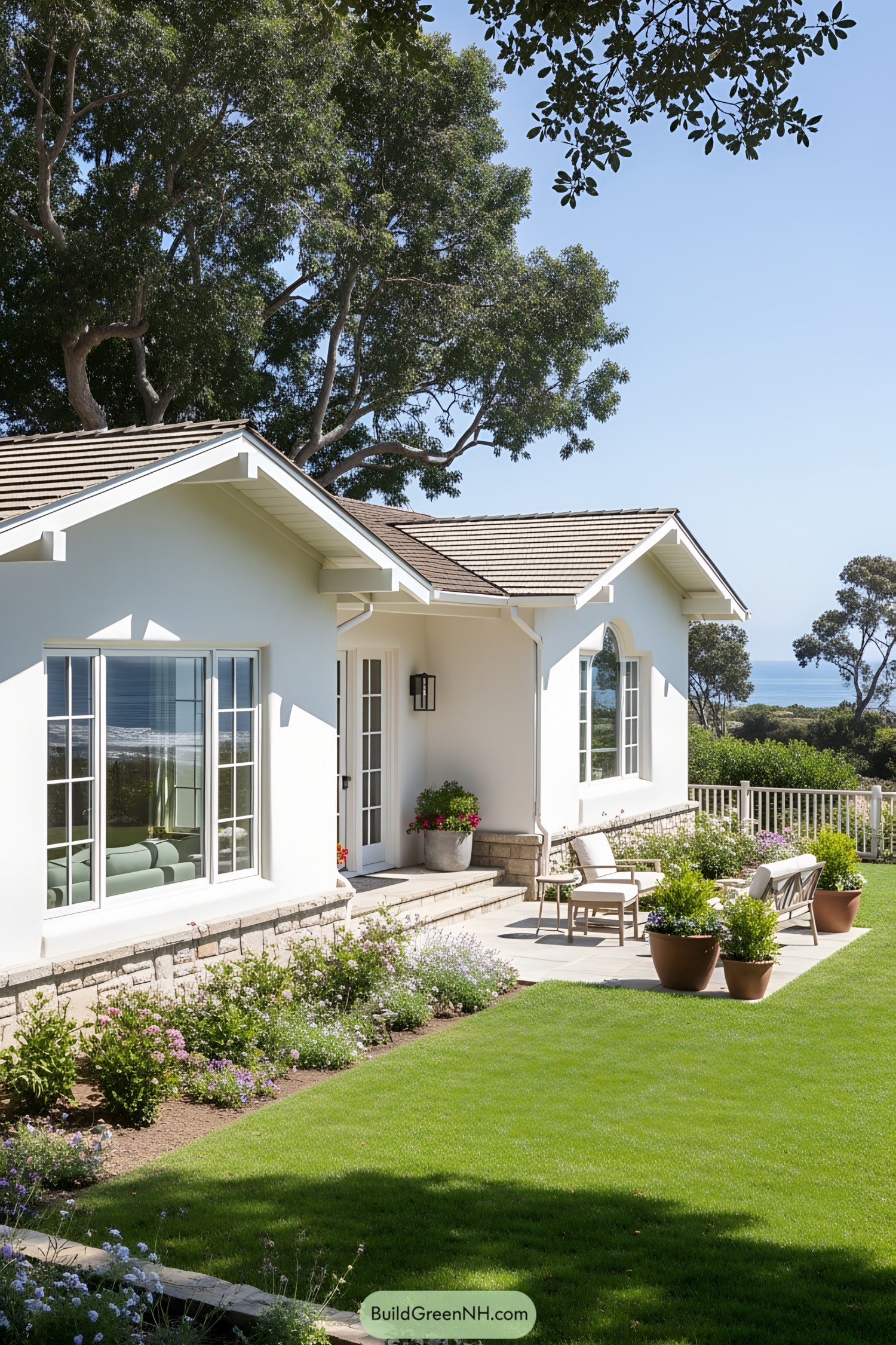 Sunny California ranch house with ocean views