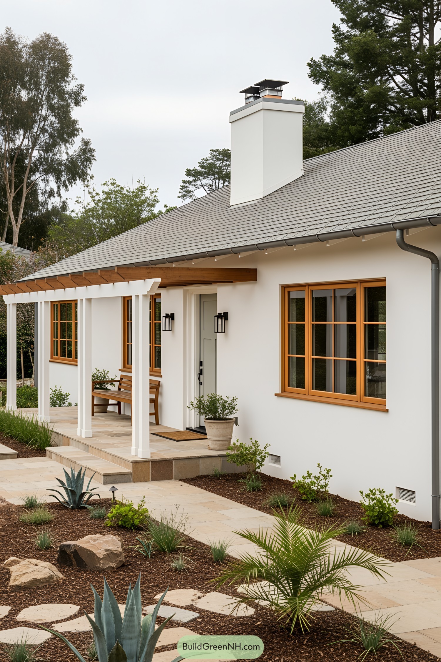 Charming California ranch house with a lush garden