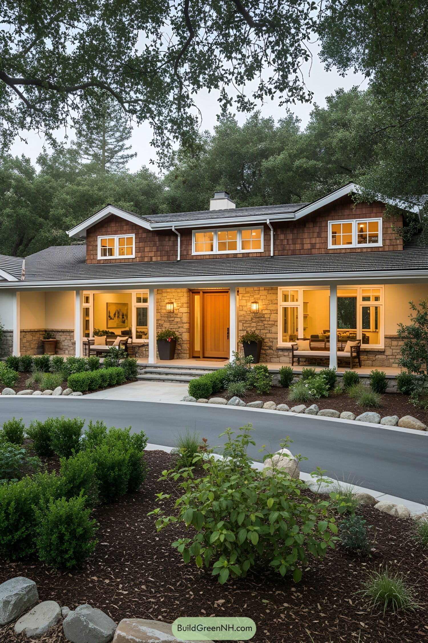 Charming ranch house surrounded by greenery