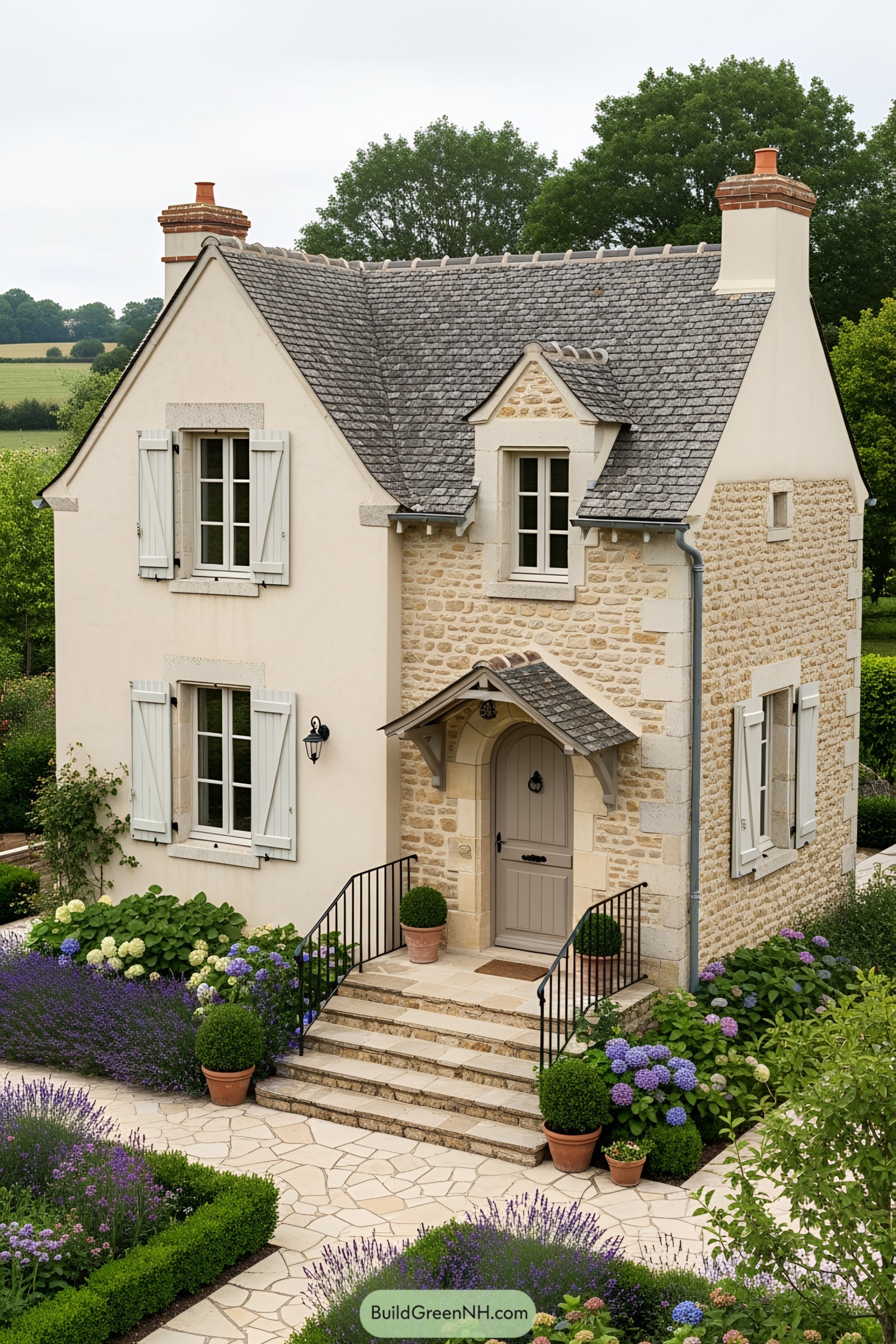 Quaint cottage with lush garden