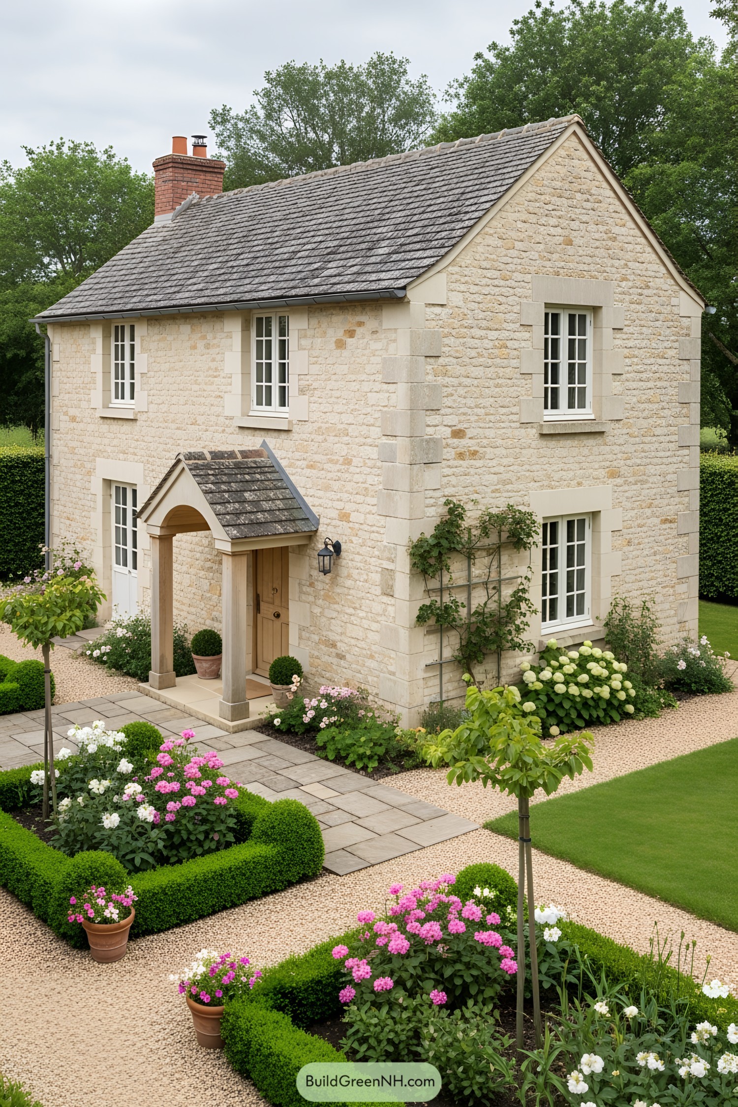 Charming stone cottage with lush garden