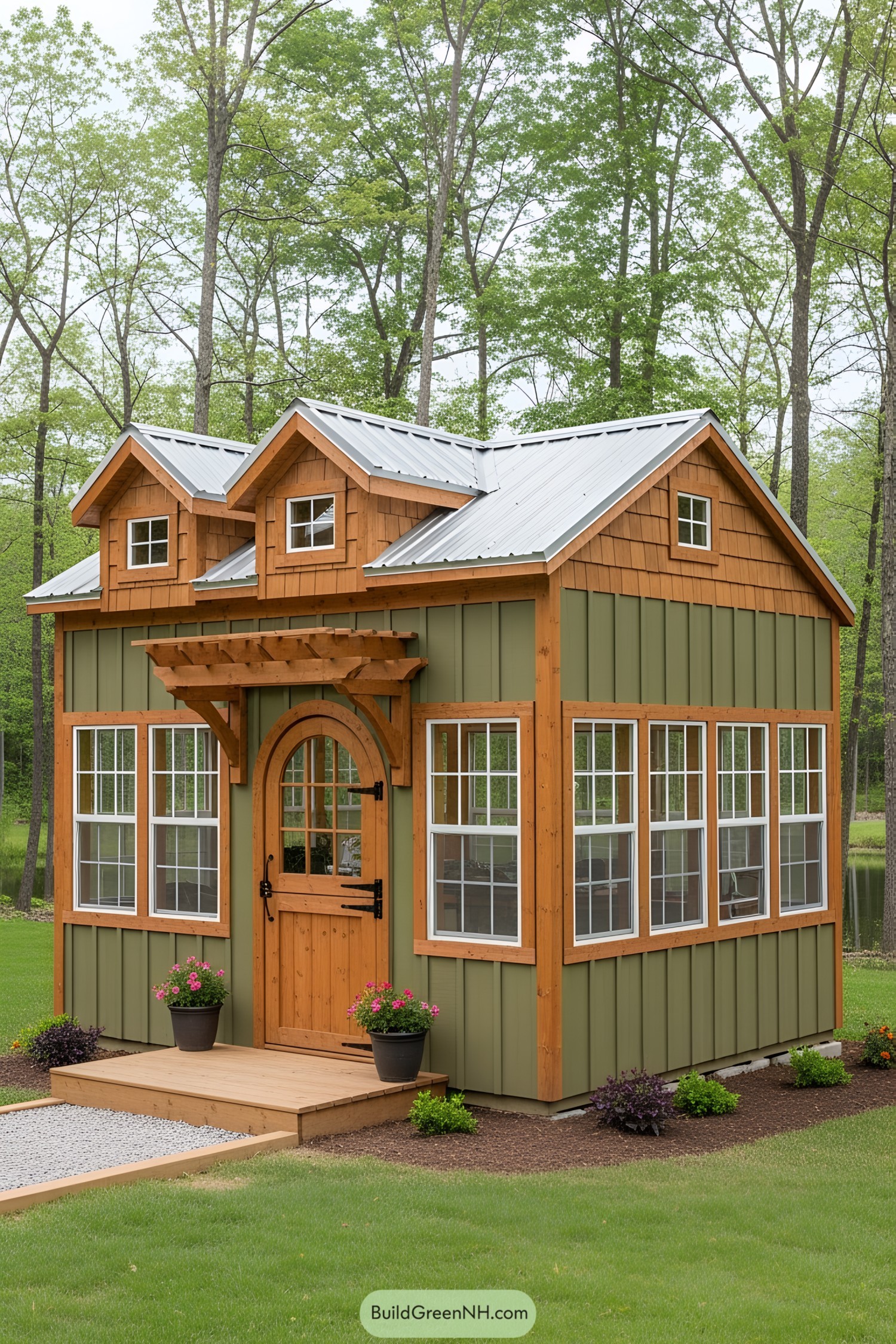 Greenhouse shed with rustic design