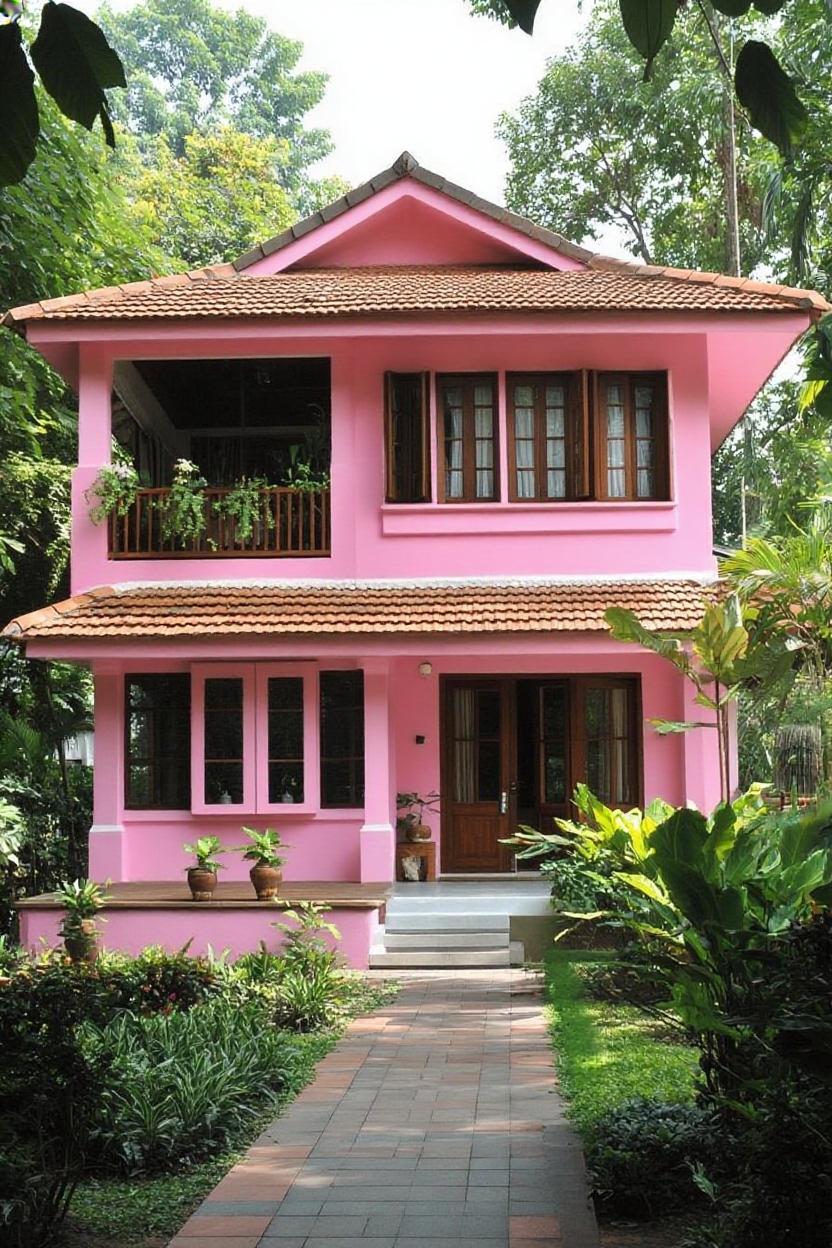change house color to pink paint