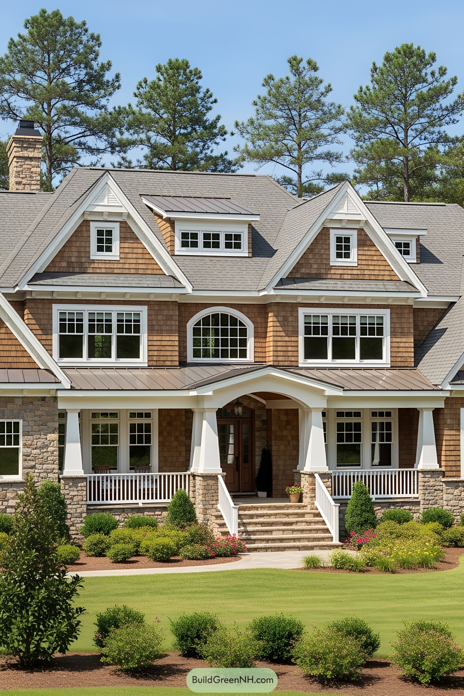 Luxurious craftsman house with charming facade