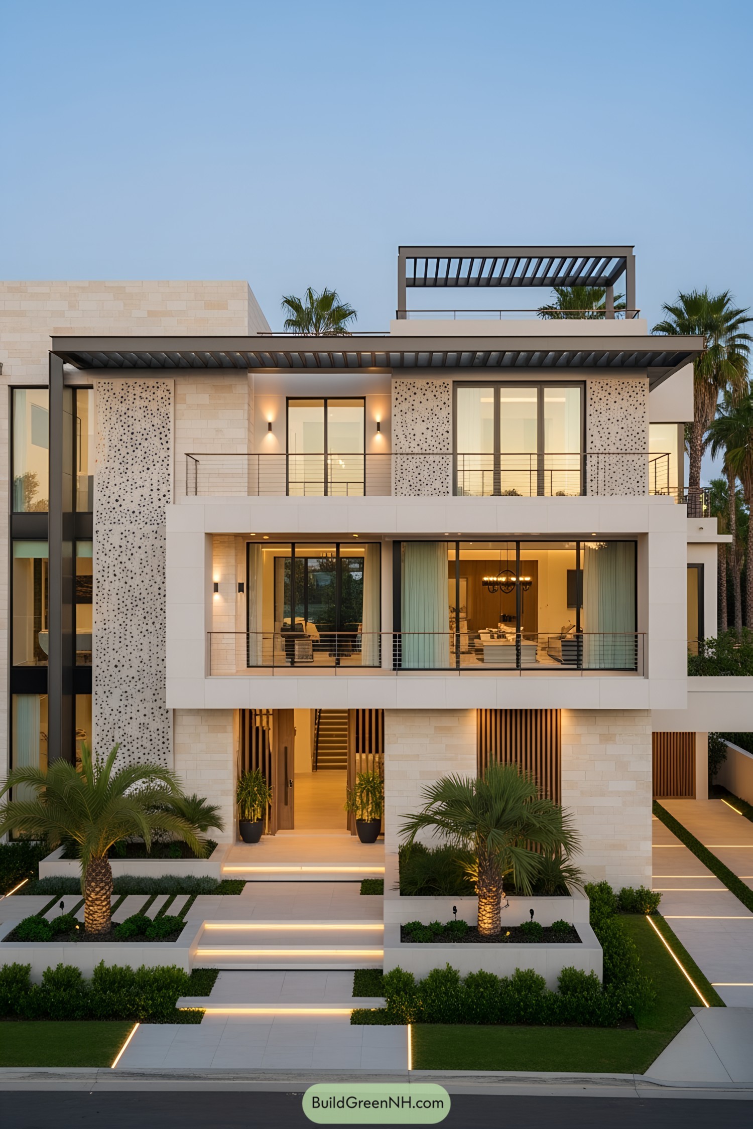 Luxurious modern house with geometric design