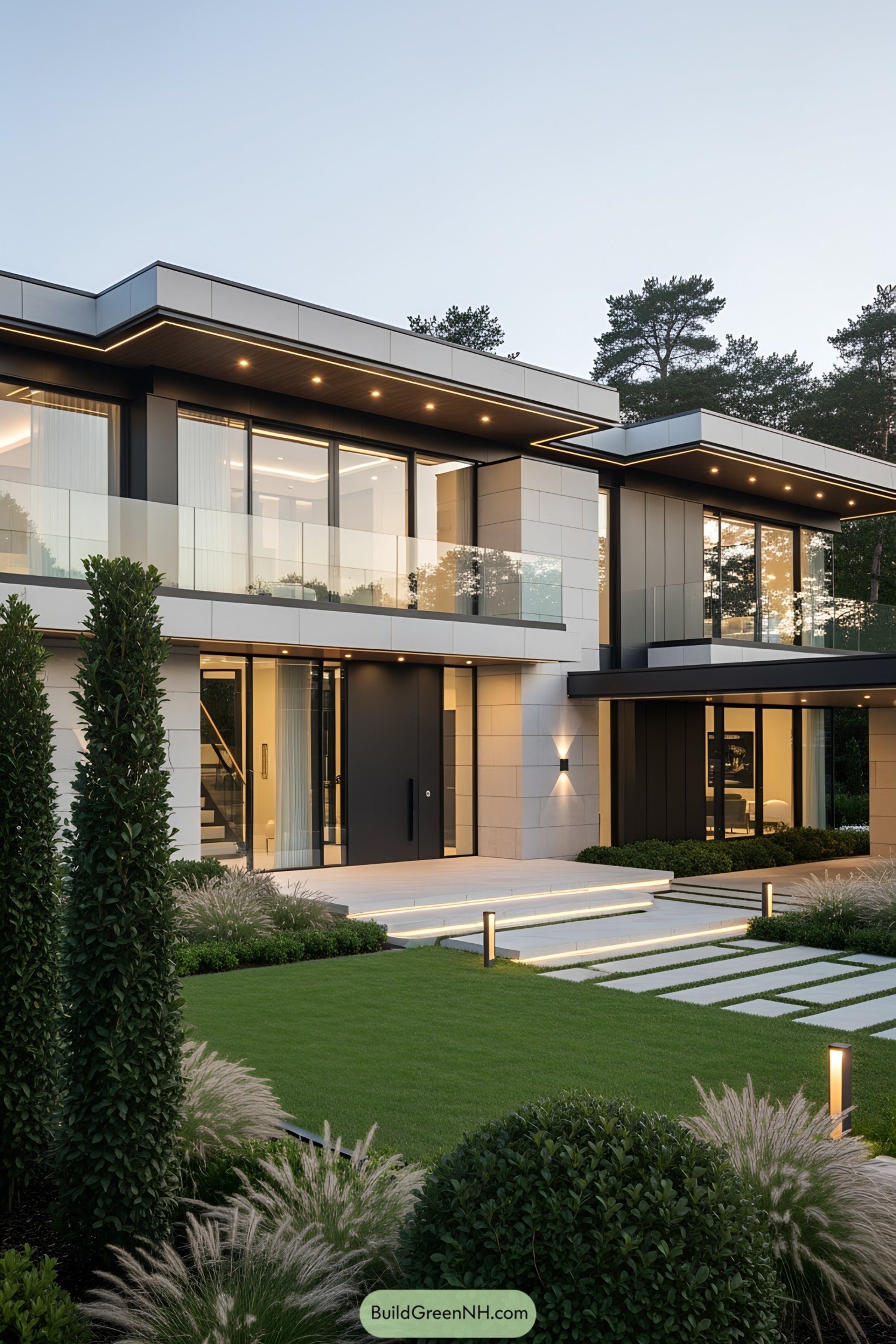 Elegant luxury house exterior with a modern design