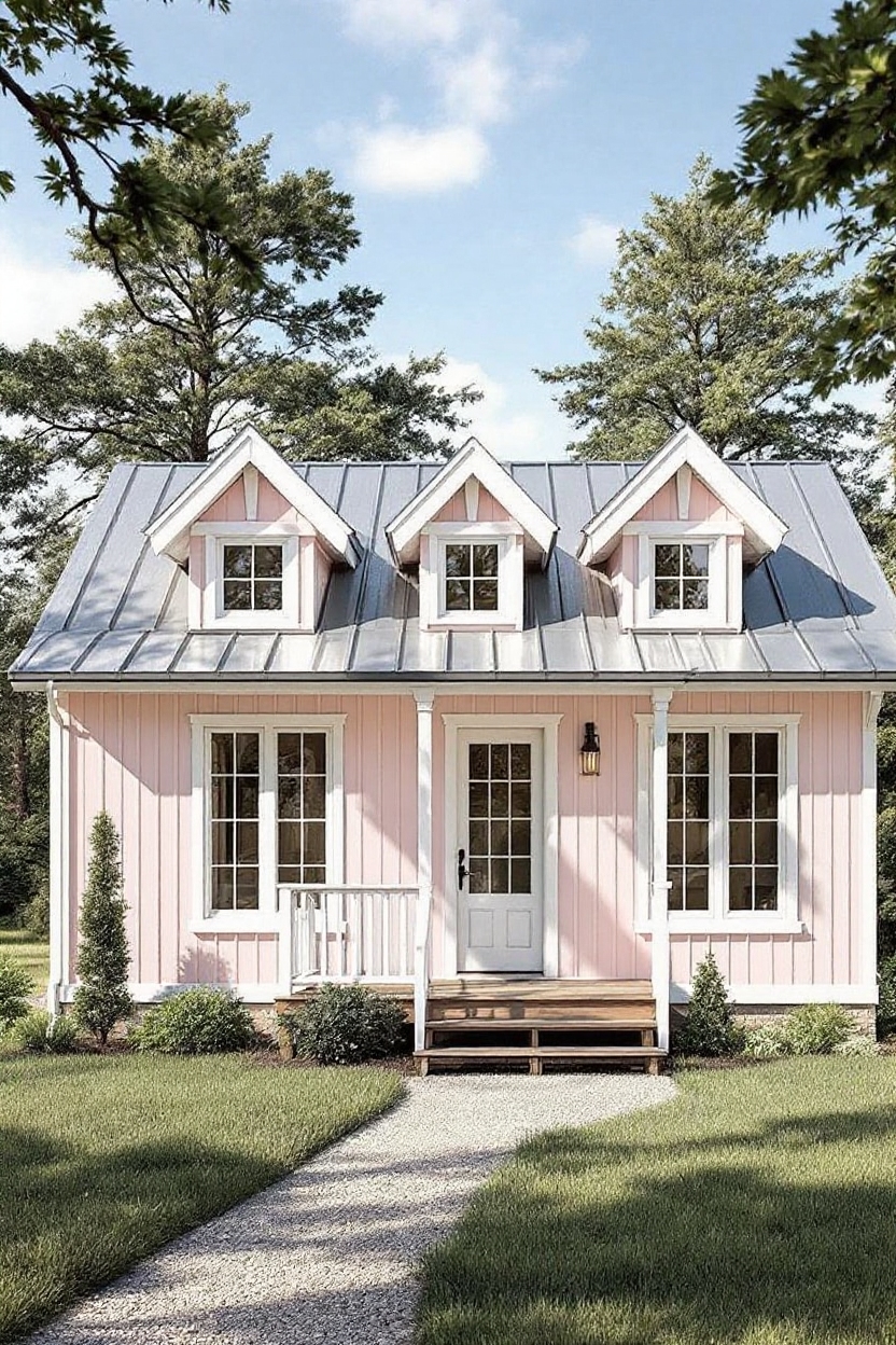 change house color to pale pink